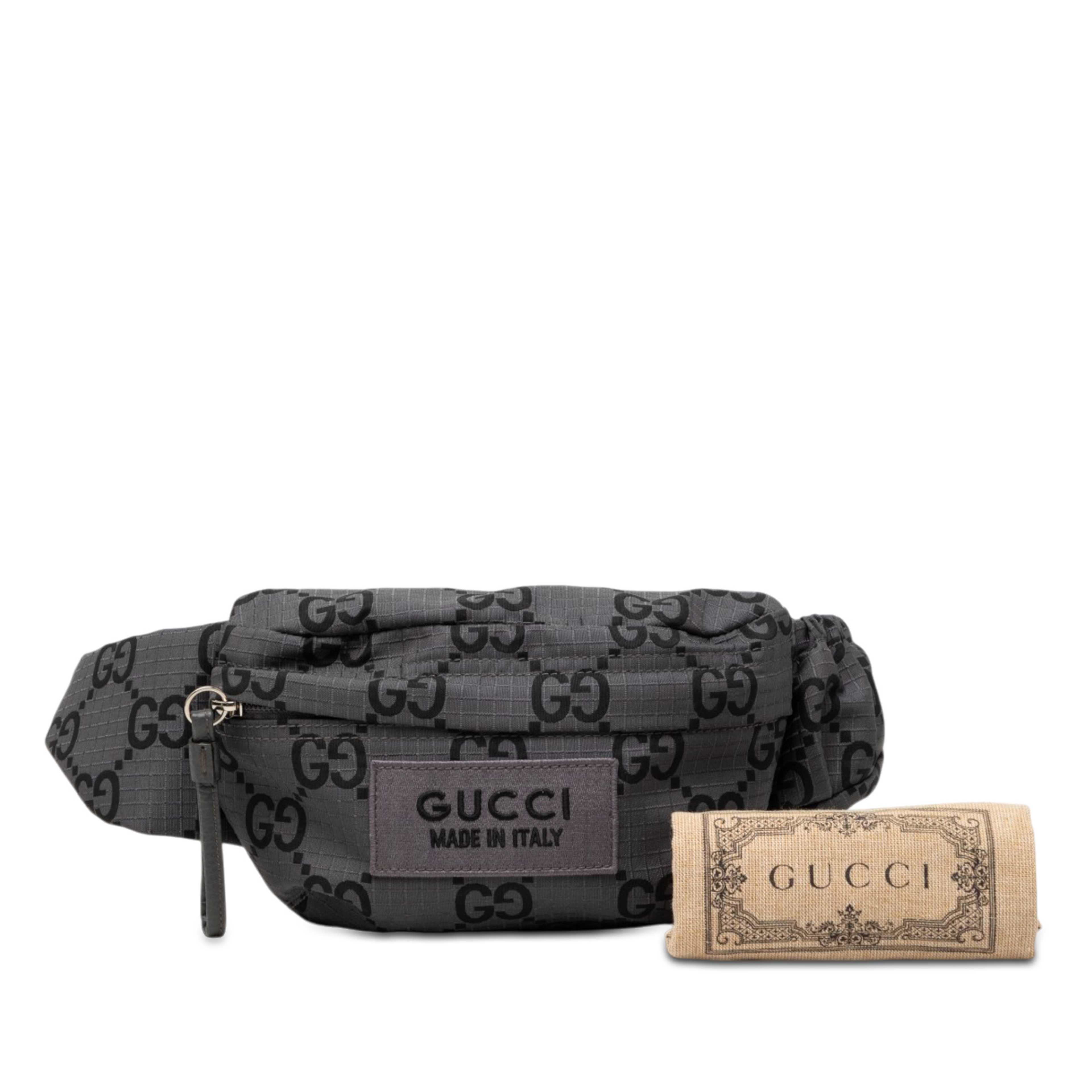 Gucci Gg Nylon Ripstop Belt Bag, från Luxclusif, i färgen grå. Klicka för att öppna bilden i stort format