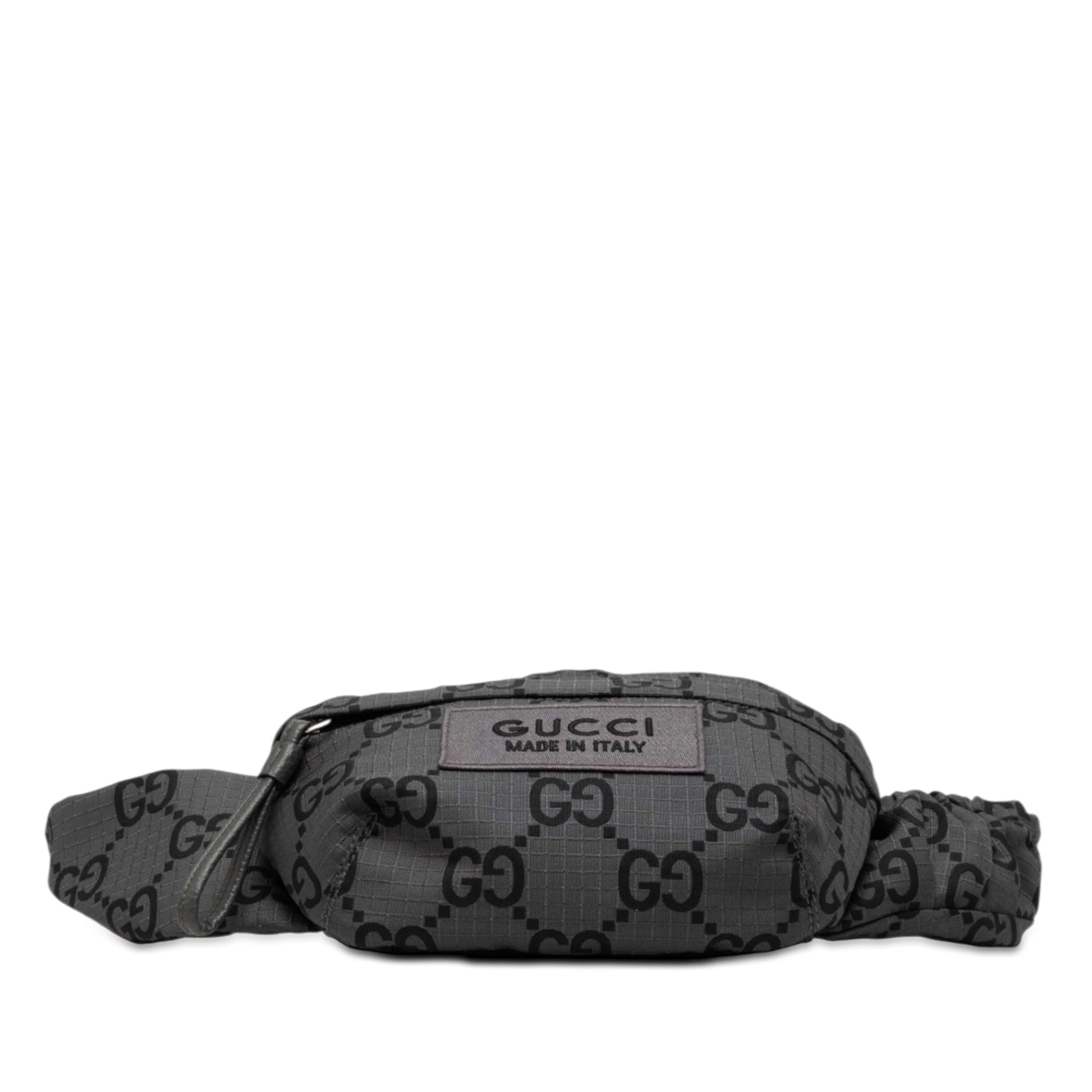 Gucci Gg Nylon Ripstop Belt Bag, från Luxclusif, i färgen grå. Klicka för att öppna bilden i stort format