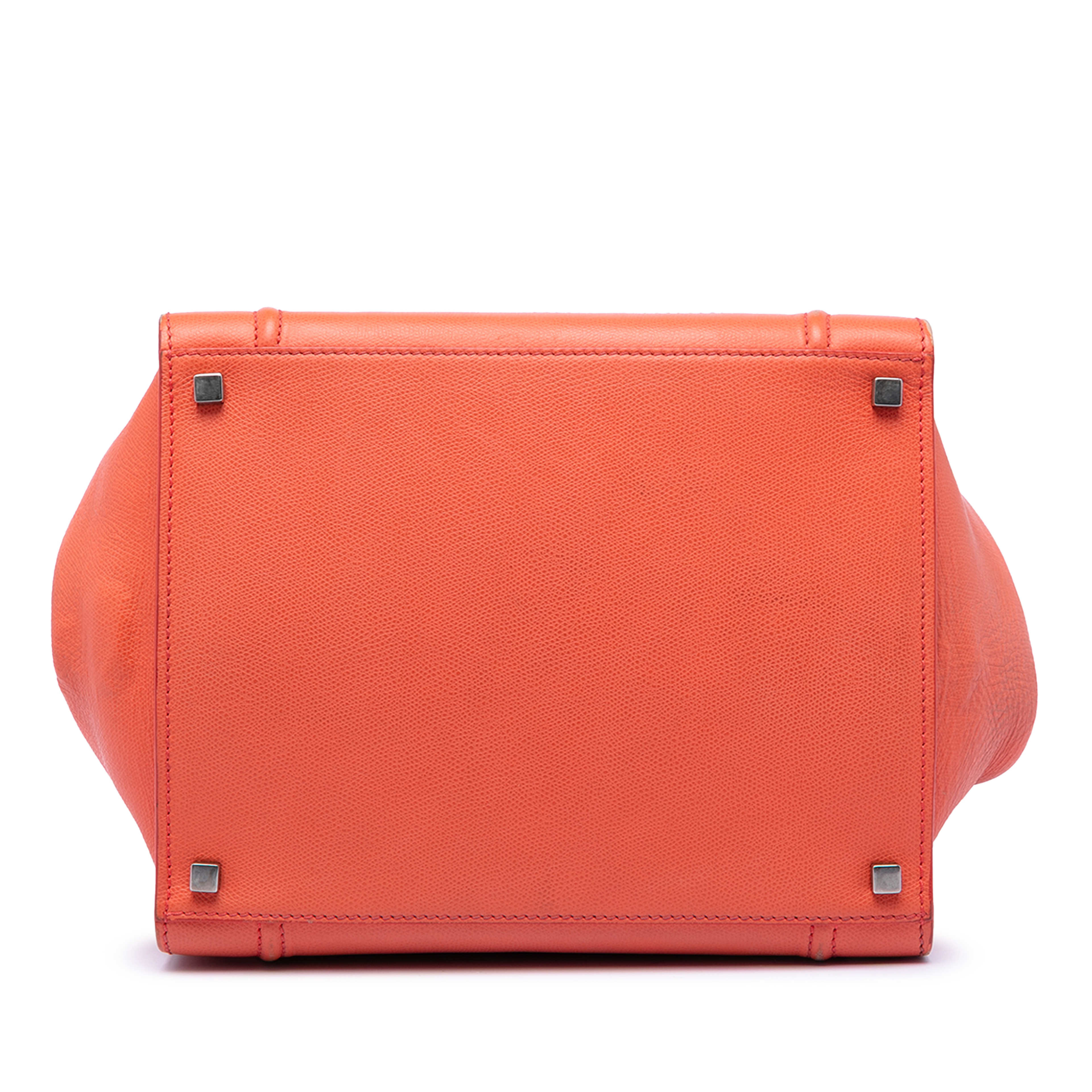 Celine Medium Leather Phantom Luggage Tote, från Luxclusif, i färgen orange. Klicka för att öppna bilden i stort format