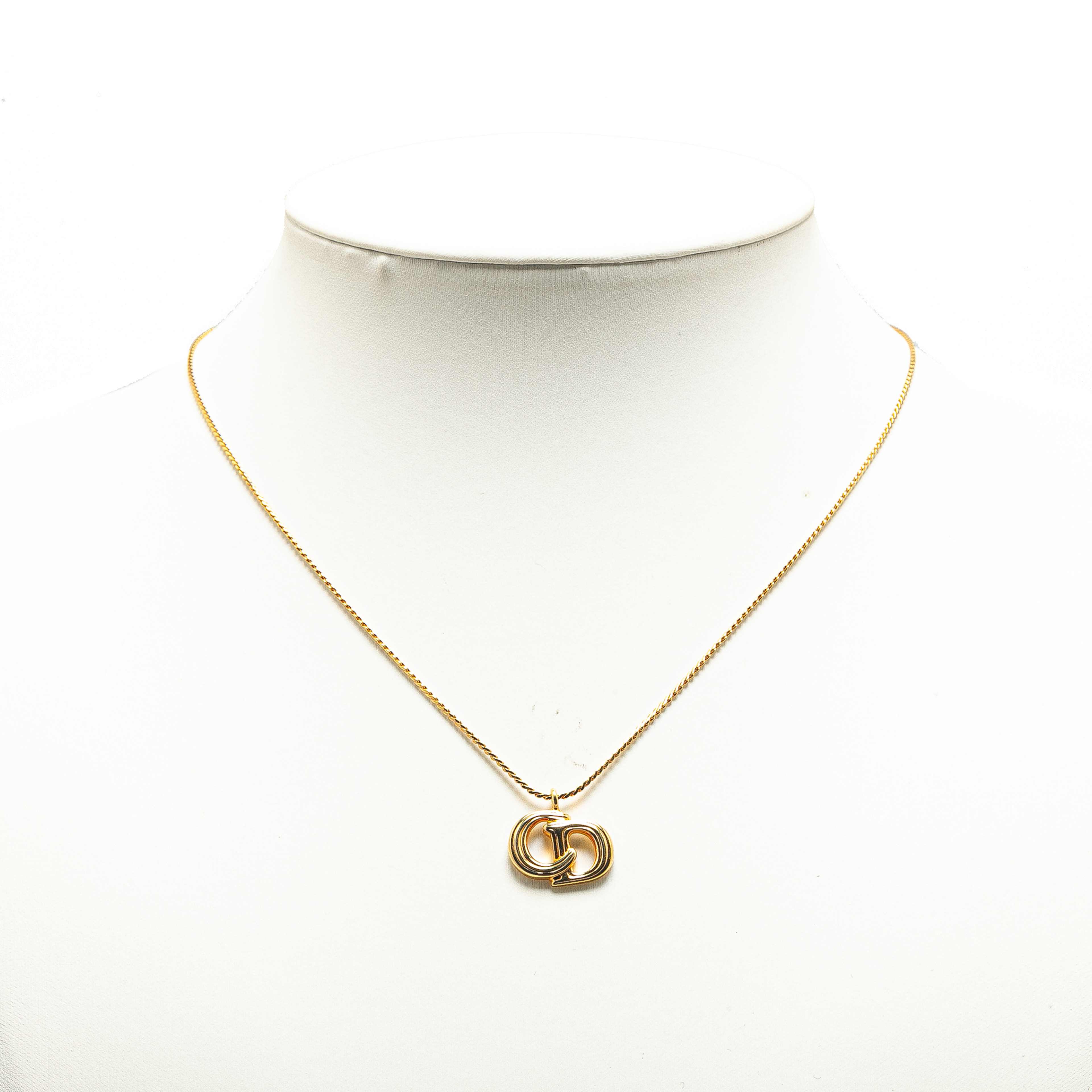 Dior Gold Plated Cd Logo Pendant Necklace