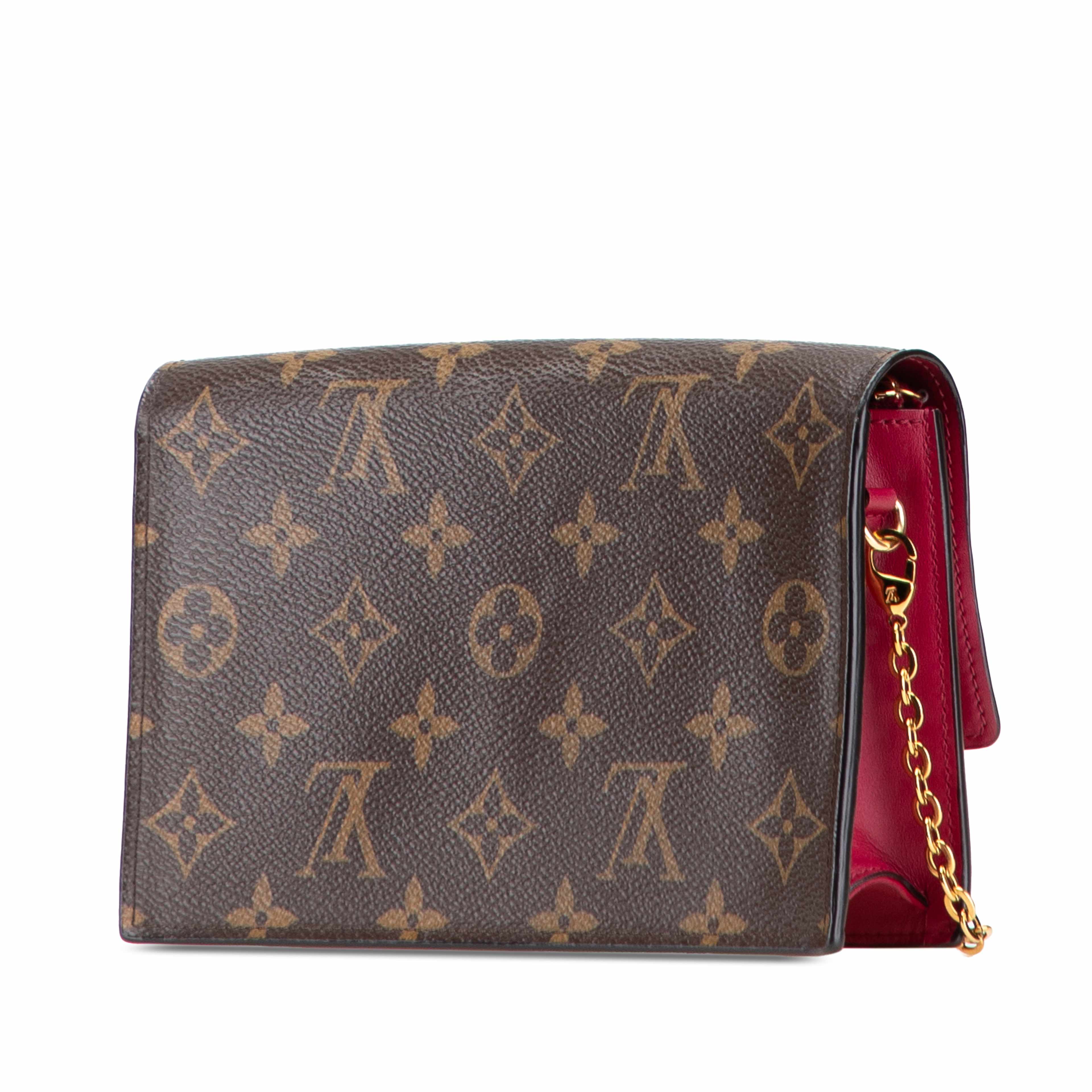 Louis Vuitton Monogram Flore Wallet On Chain, från Luxclusif, i färgen brown. Klicka för att öppna bilden i stort format