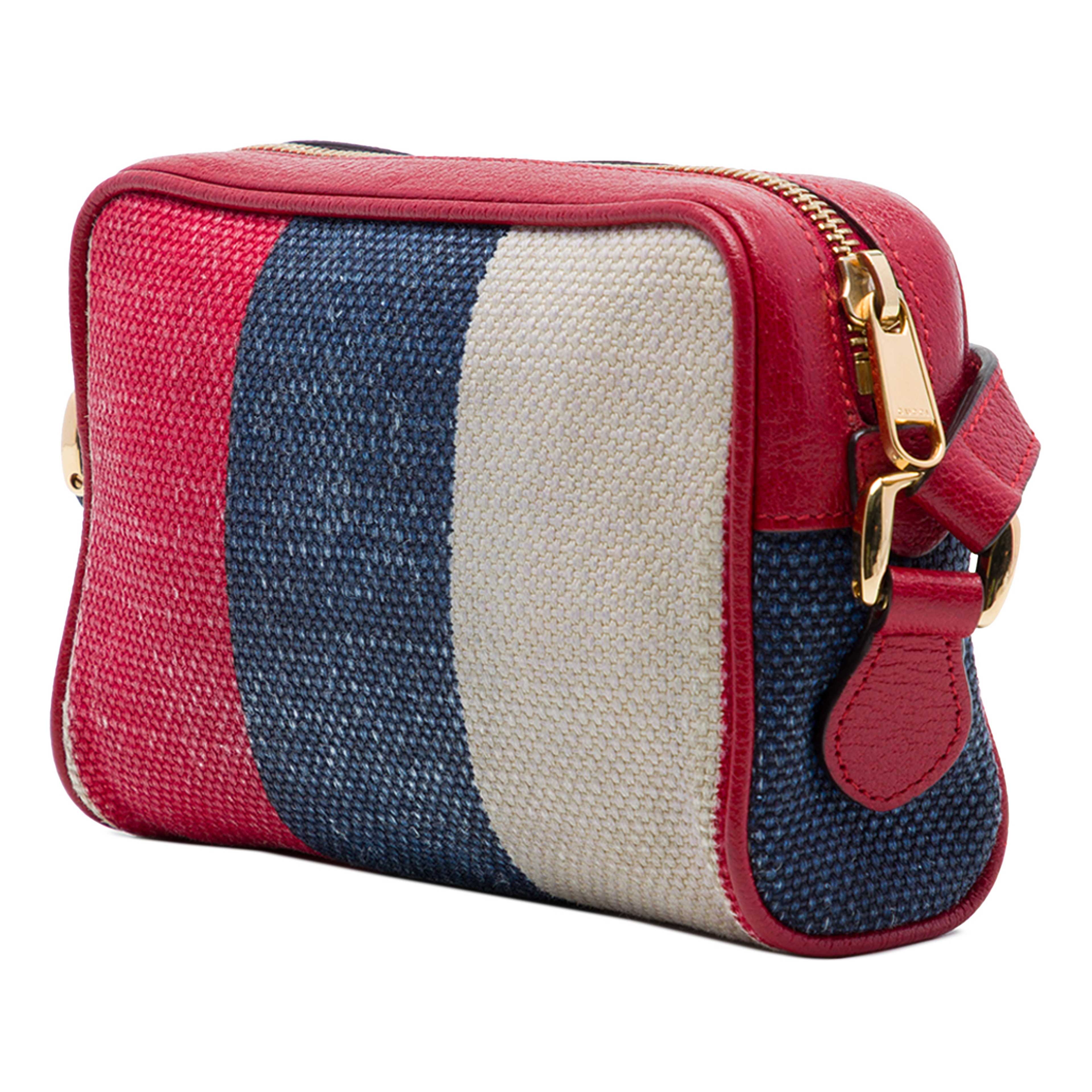 Gucci Mini Canvas Ophidia Crossbody, från Luxclusif, i färgen röd. Klicka för att öppna bilden i stort format