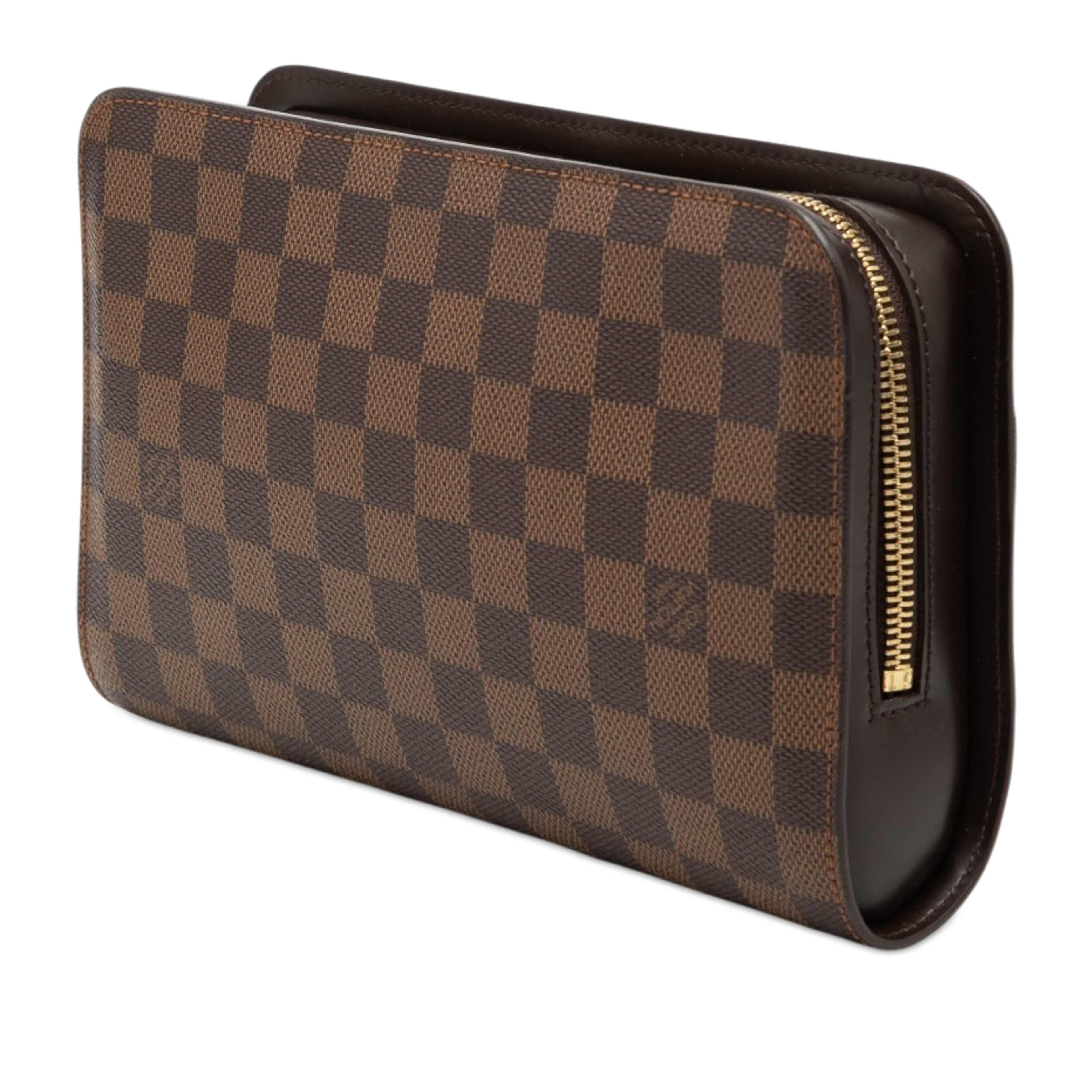 Louis Vuitton Damier Ebene Saint Louis Pochette, från Luxclusif, i färgen brun. Klicka för att öppna bilden i stort format