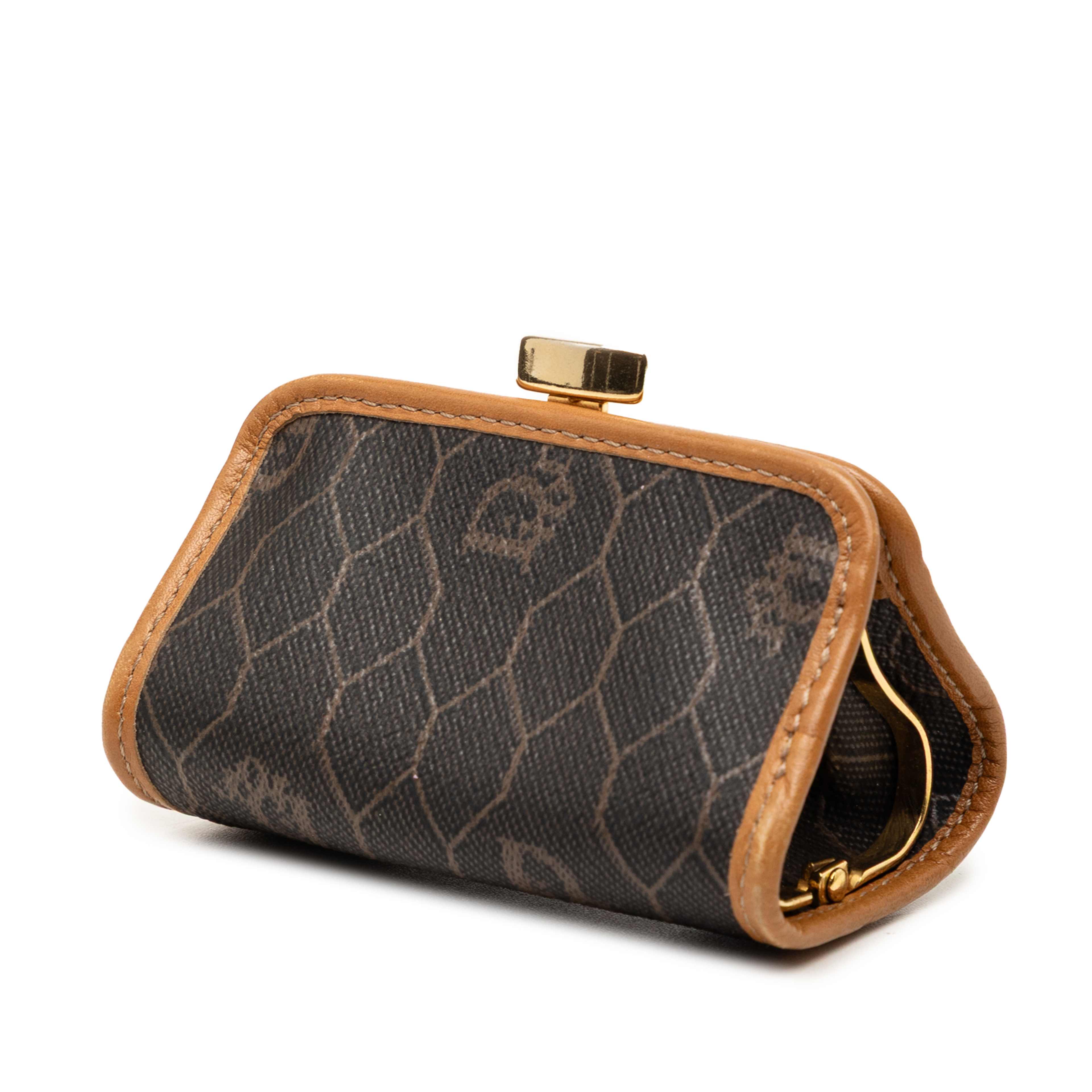 Dior Honeycomb Coated Canvas Coin Pouch, från Luxclusif, i färgen svart. Klicka för att öppna bilden i stort format