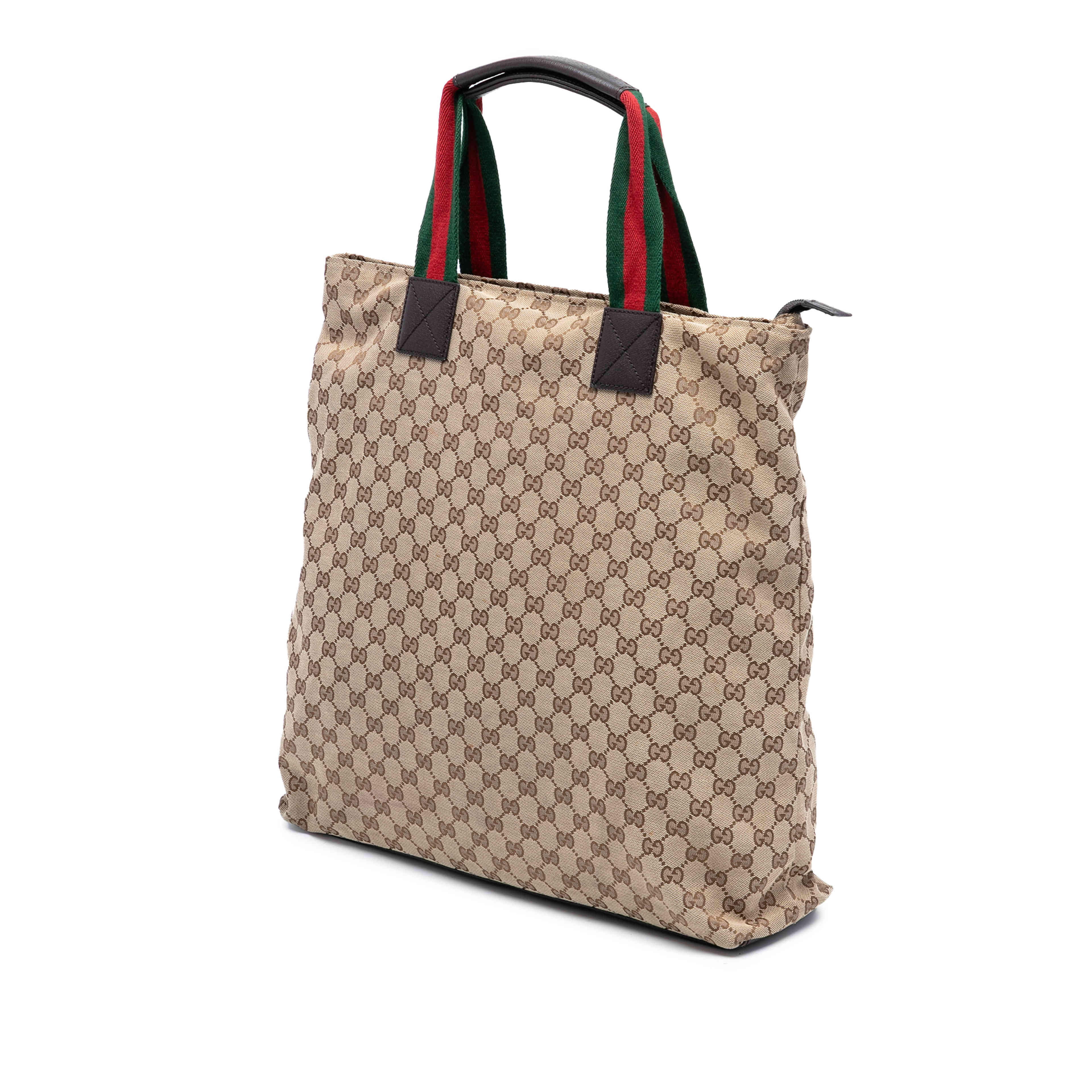 Gucci Gg Canvas Web Tote, från Luxclusif, i färgen beige. Klicka för att öppna bilden i stort format