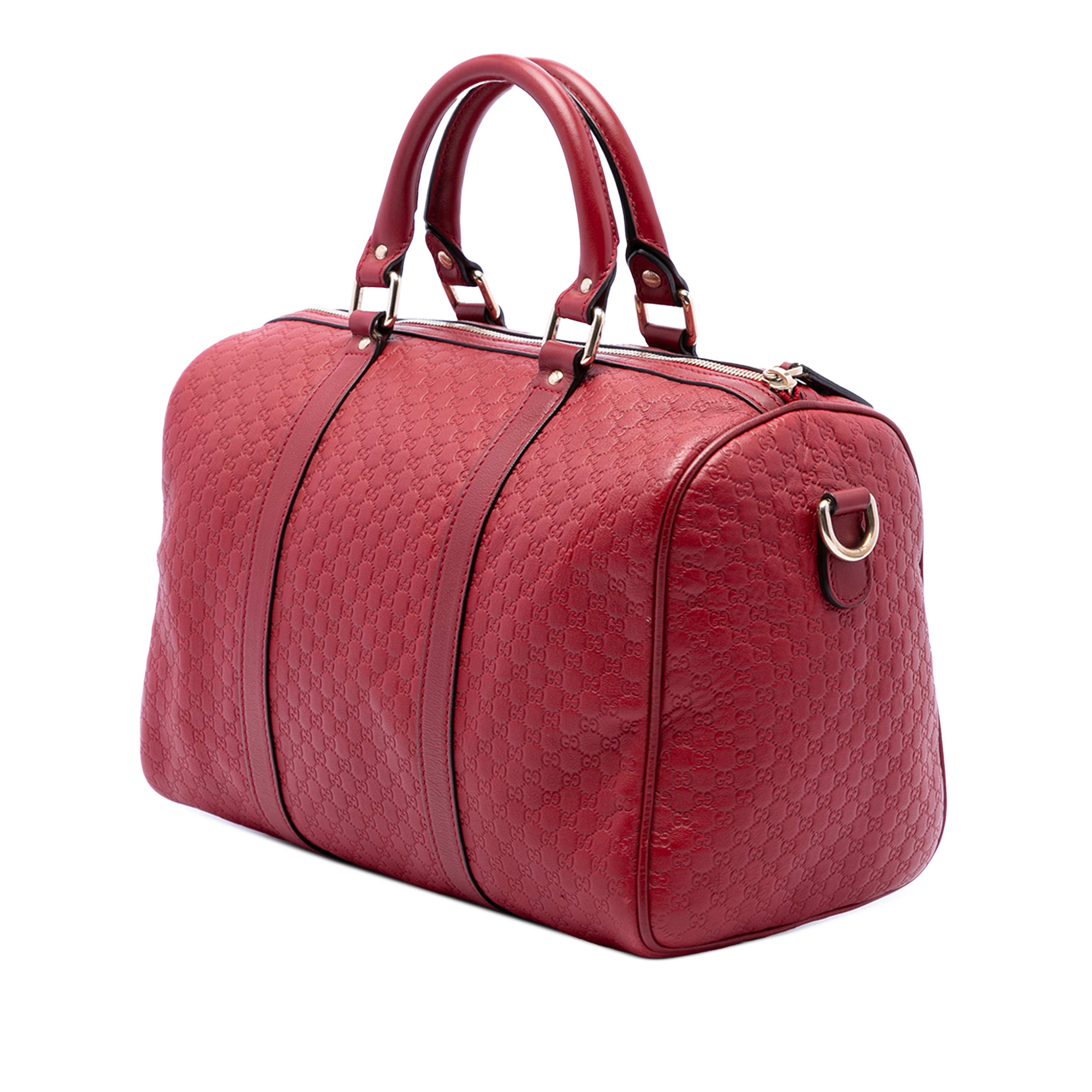 Gucci Medium Microguccissima Boston Bag, från Luxclusif, i färgen röd. Klicka för att öppna bilden i stort format