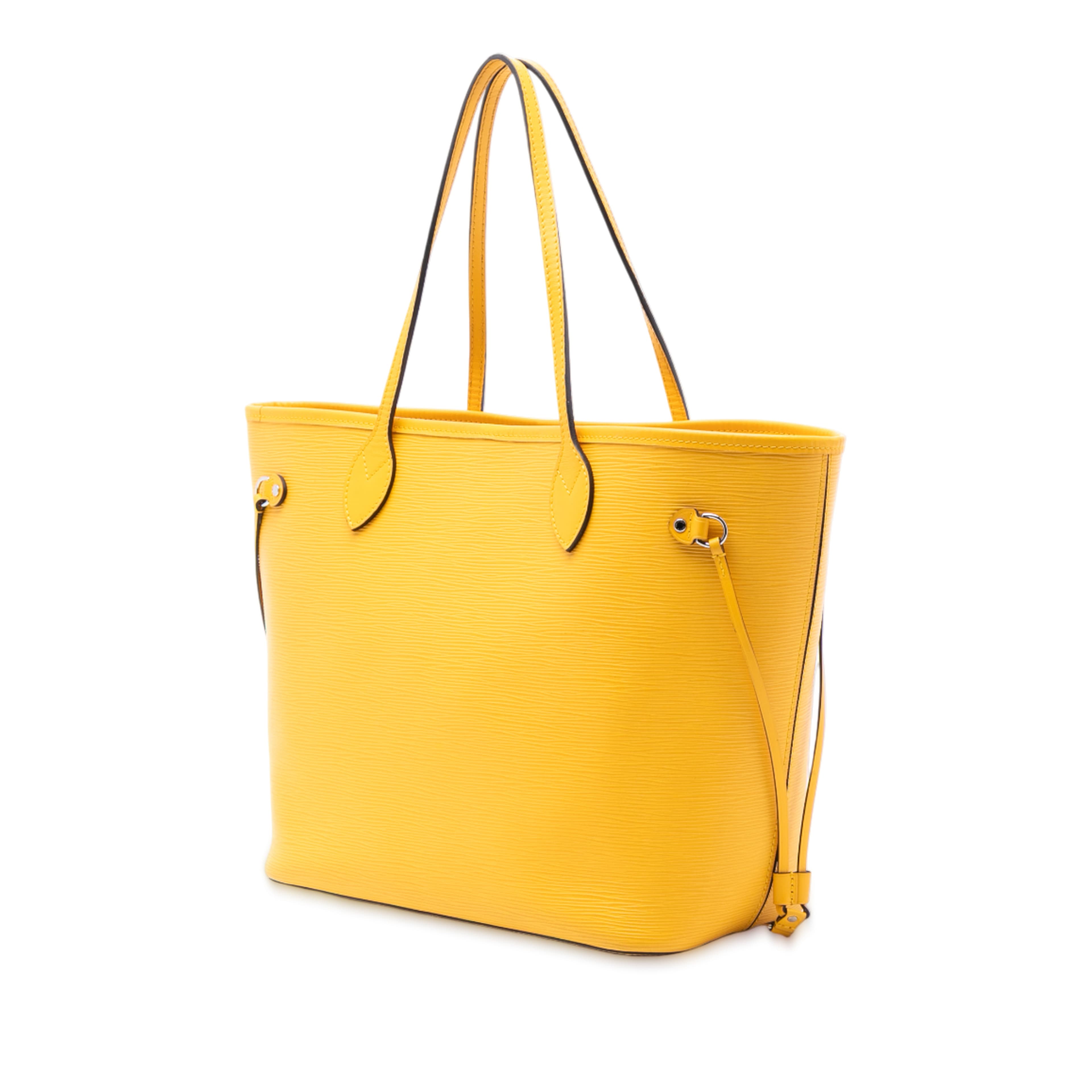 Louis Vuitton Epi Neverfull Mm, från Luxclusif, i färgen mustard. Klicka för att öppna bilden i stort format