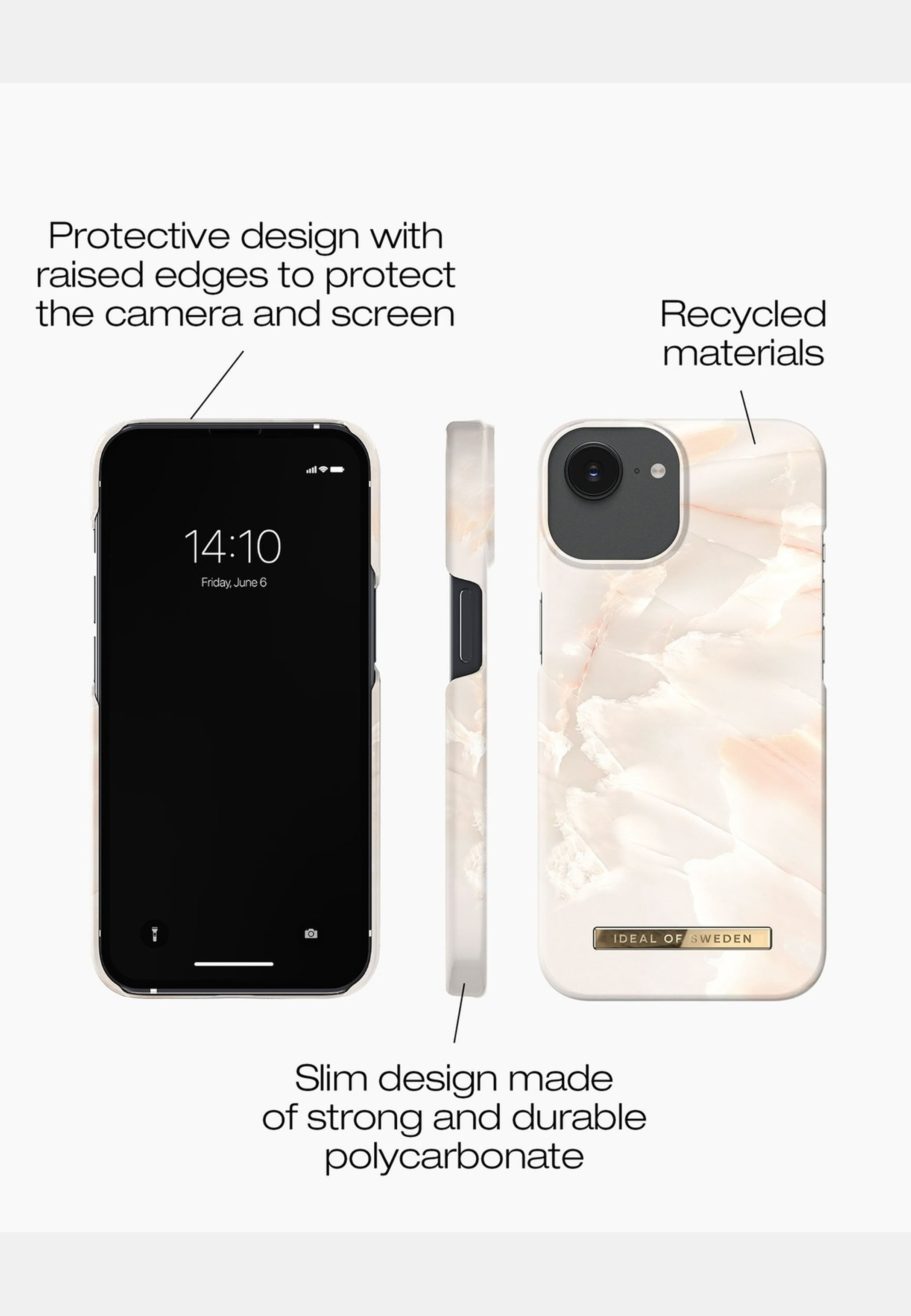 Printed Case Iphone - Rose Pearl Marble