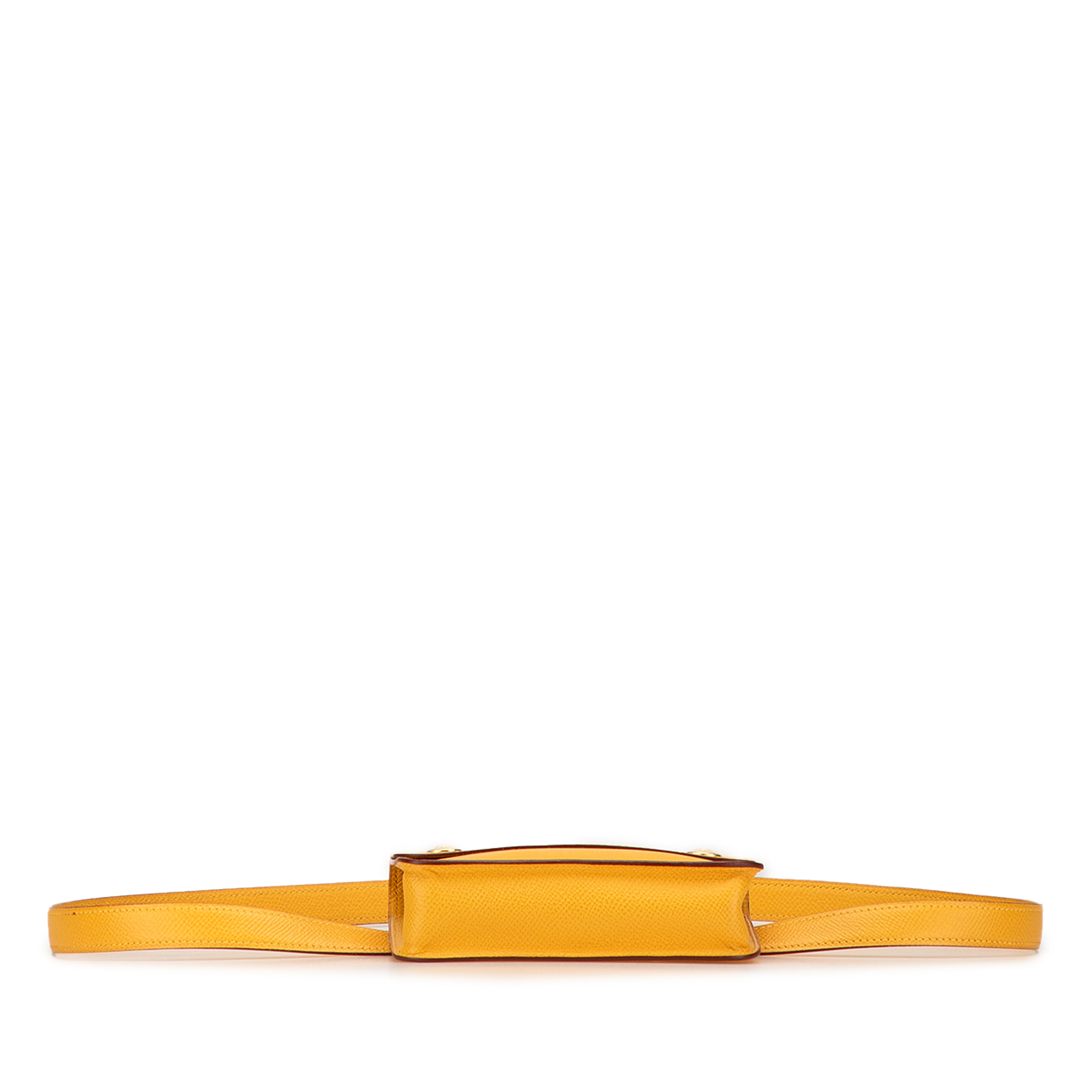 Hermès Courchevel Pochette Belt Bag, från Luxclusif, i färgen yellow. Klicka för att öppna bilden i stort format