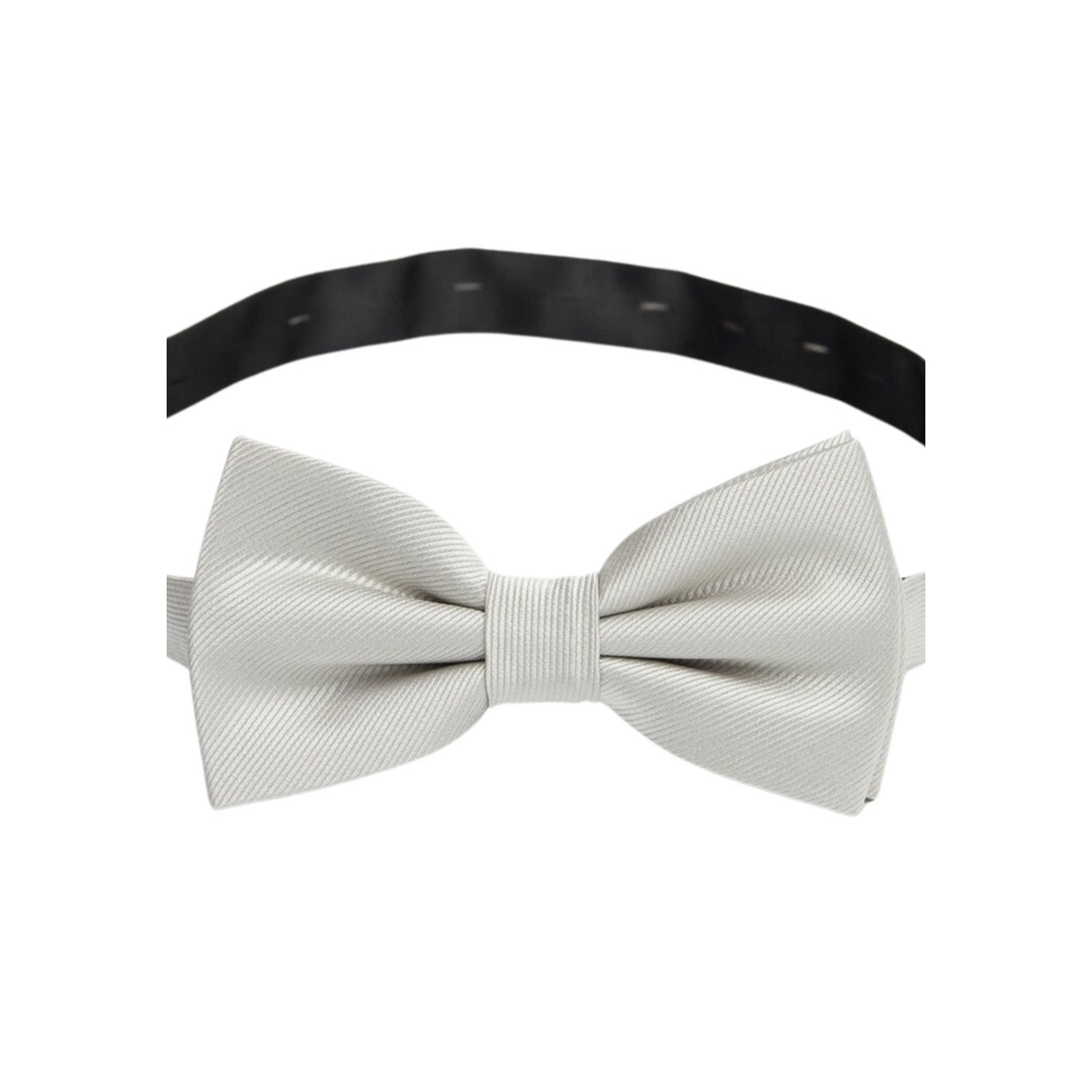 Silk Woven Rib Plain Pre Tied Bow Tie