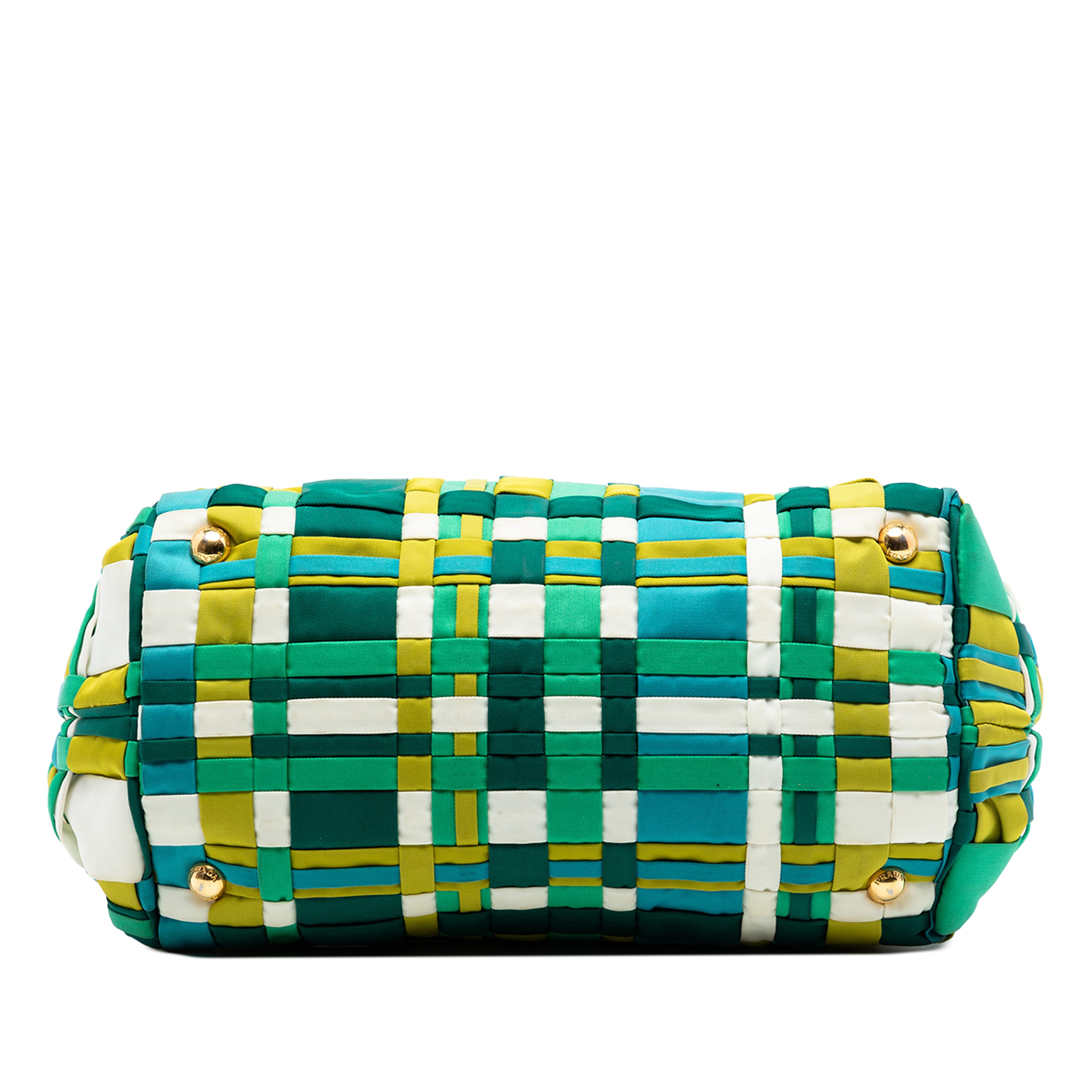 Prada Woven Tessuto Shopping Tote, från Luxclusif, i färgen aqua. Klicka för att öppna bilden i stort format