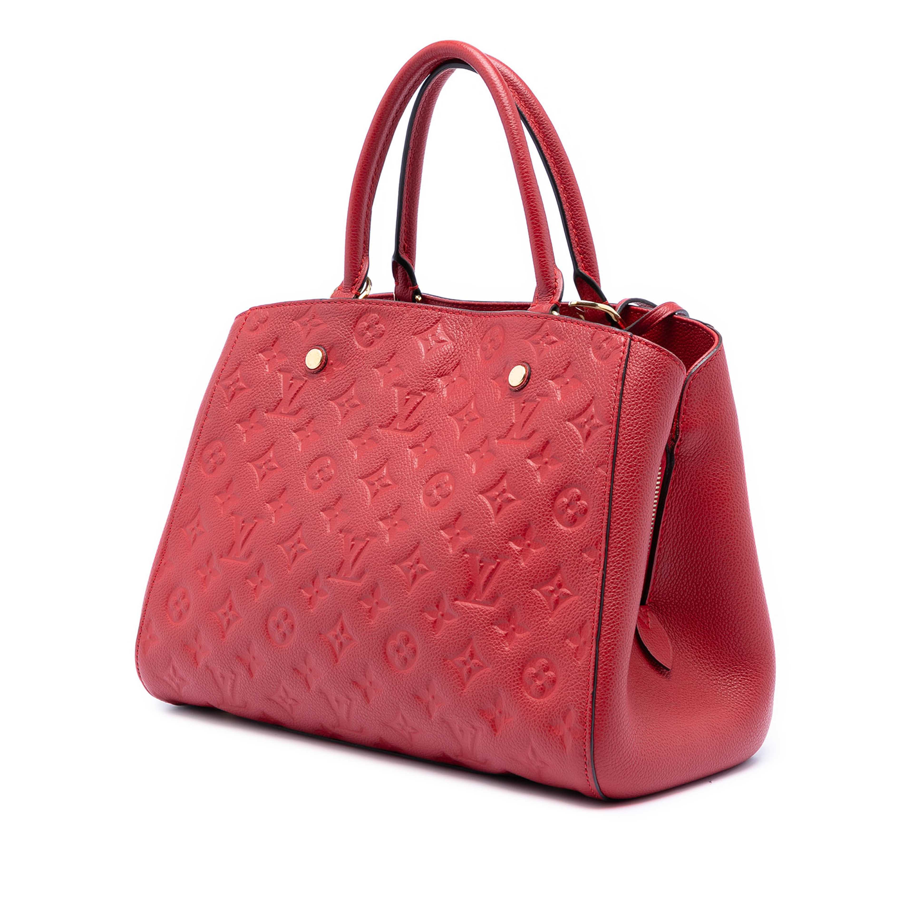 Louis Vuitton Monogram Empreinte Montaigne Mm, från Luxclusif, i färgen röd. Klicka för att öppna bilden i stort format