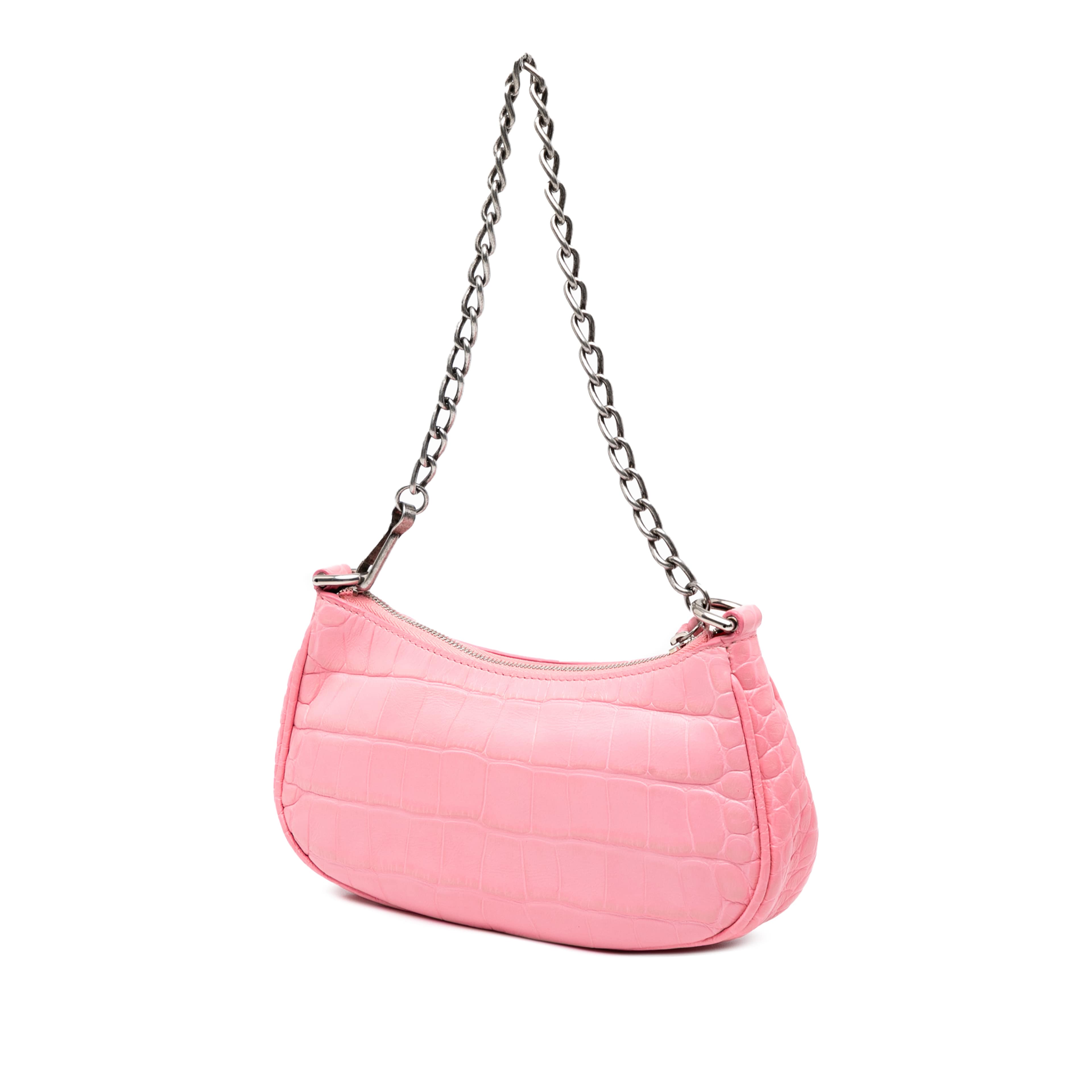 Balenciaga Mini Embossed Leather Motocross Le Cagole, från Luxclusif, i färgen rosa. Klicka för att öppna bilden i stort format