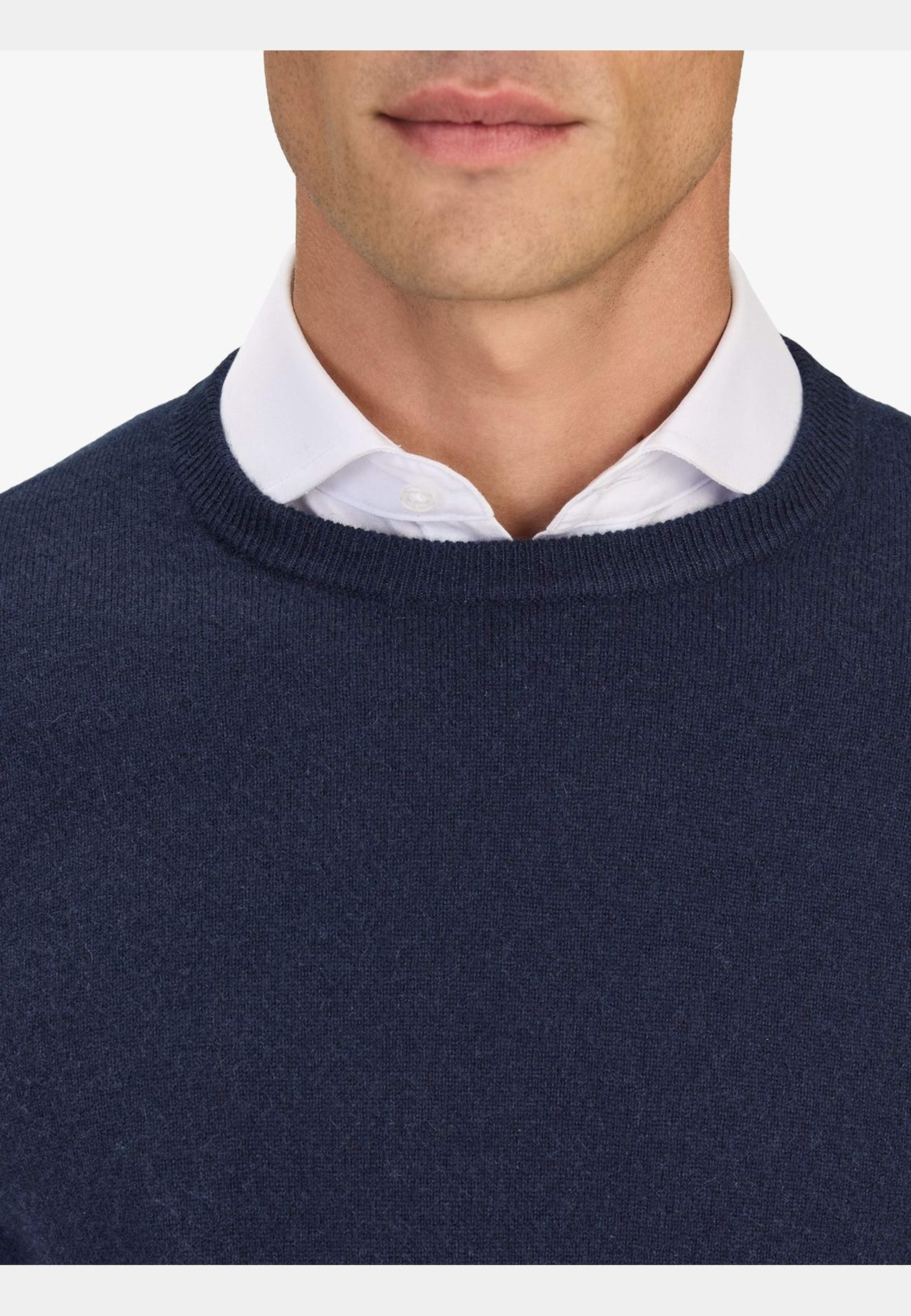 Pure Cashmere Crew Neck Sweater (franke), från John Henric, i färgen navy blue. Klicka för att öppna bilden i stort format