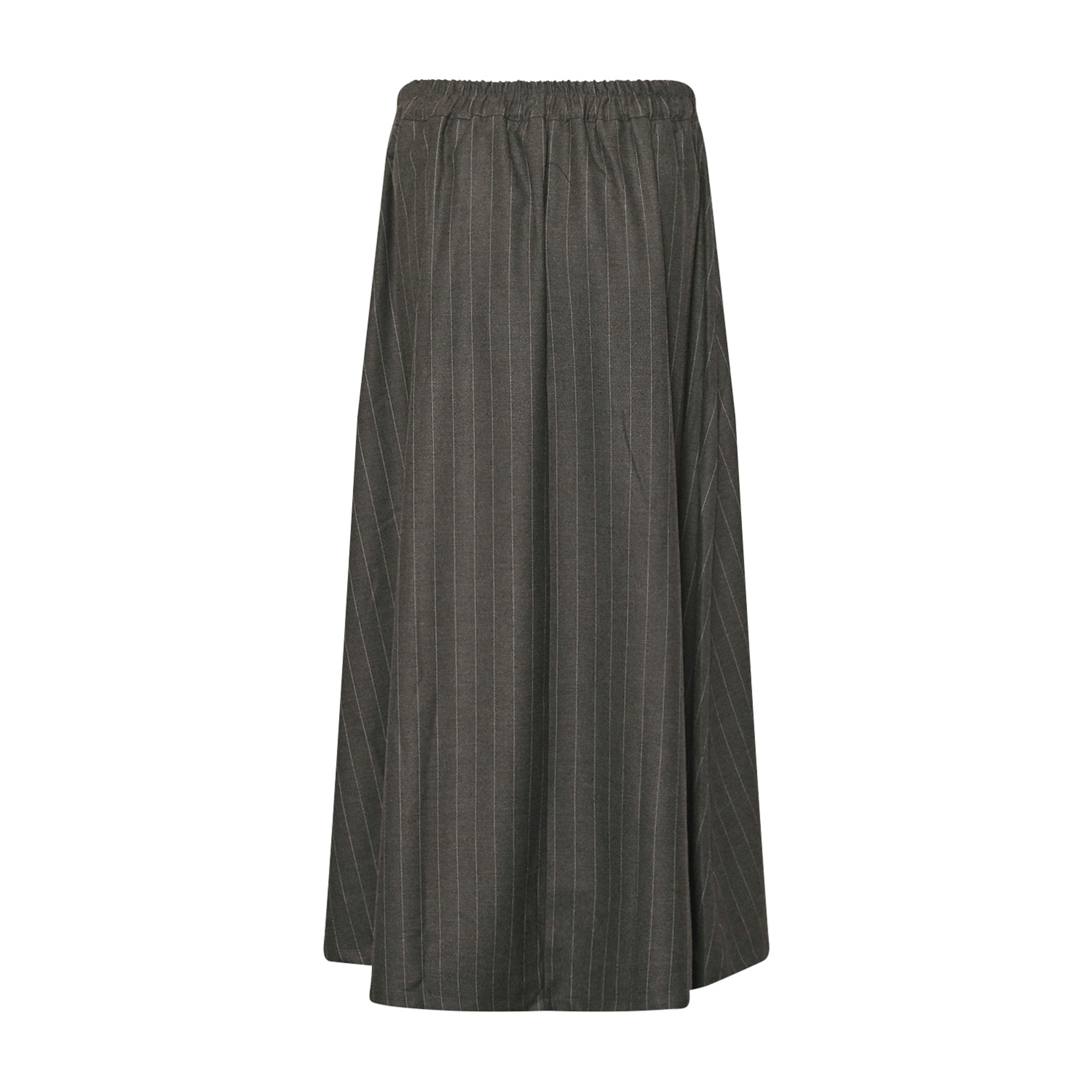 Hailey, Long Skirt - Grey Stripes