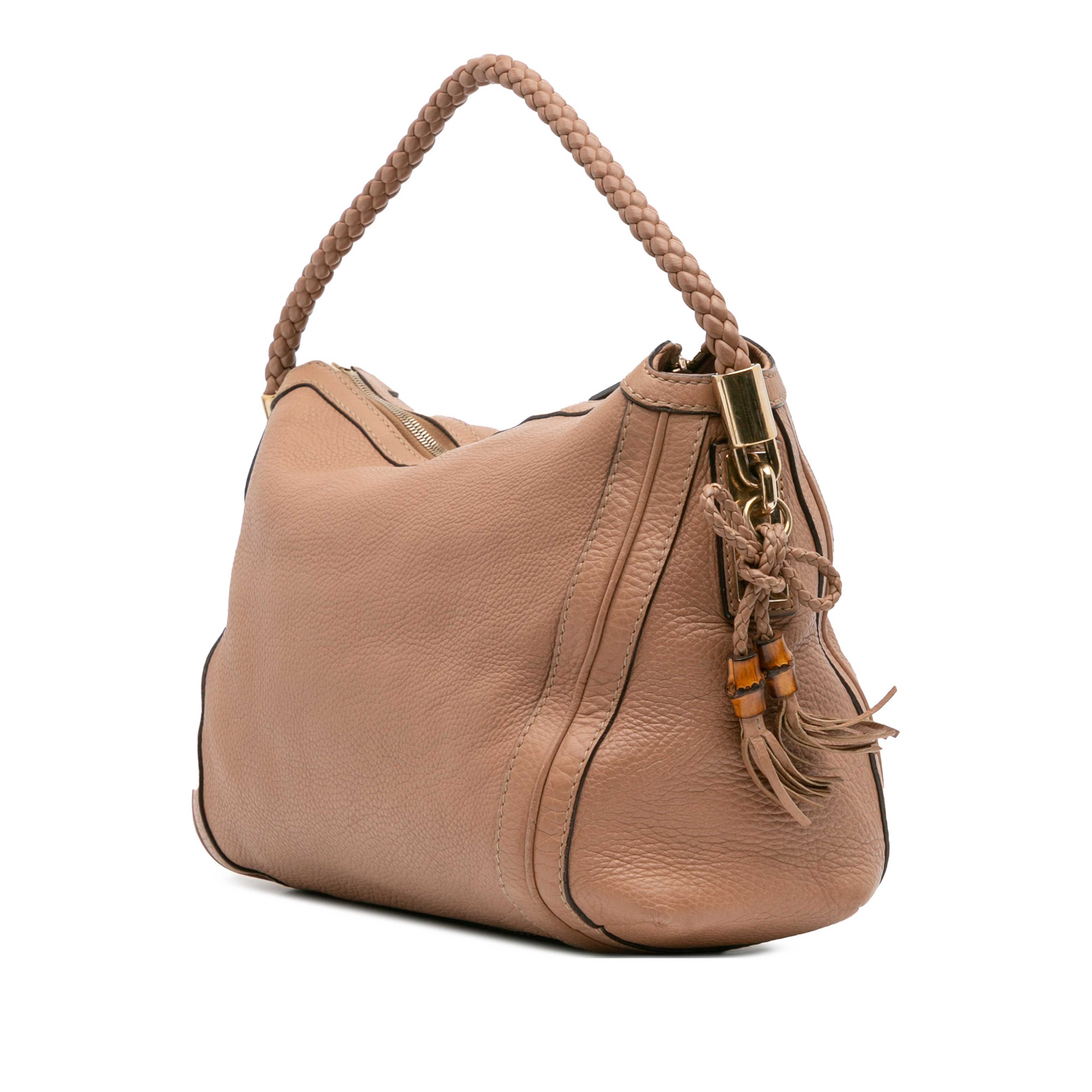 Gucci Medium Pebbled Calfskin Bella Shoulder Bag, från Luxclusif, i färgen brun. Klicka för att öppna bilden i stort format