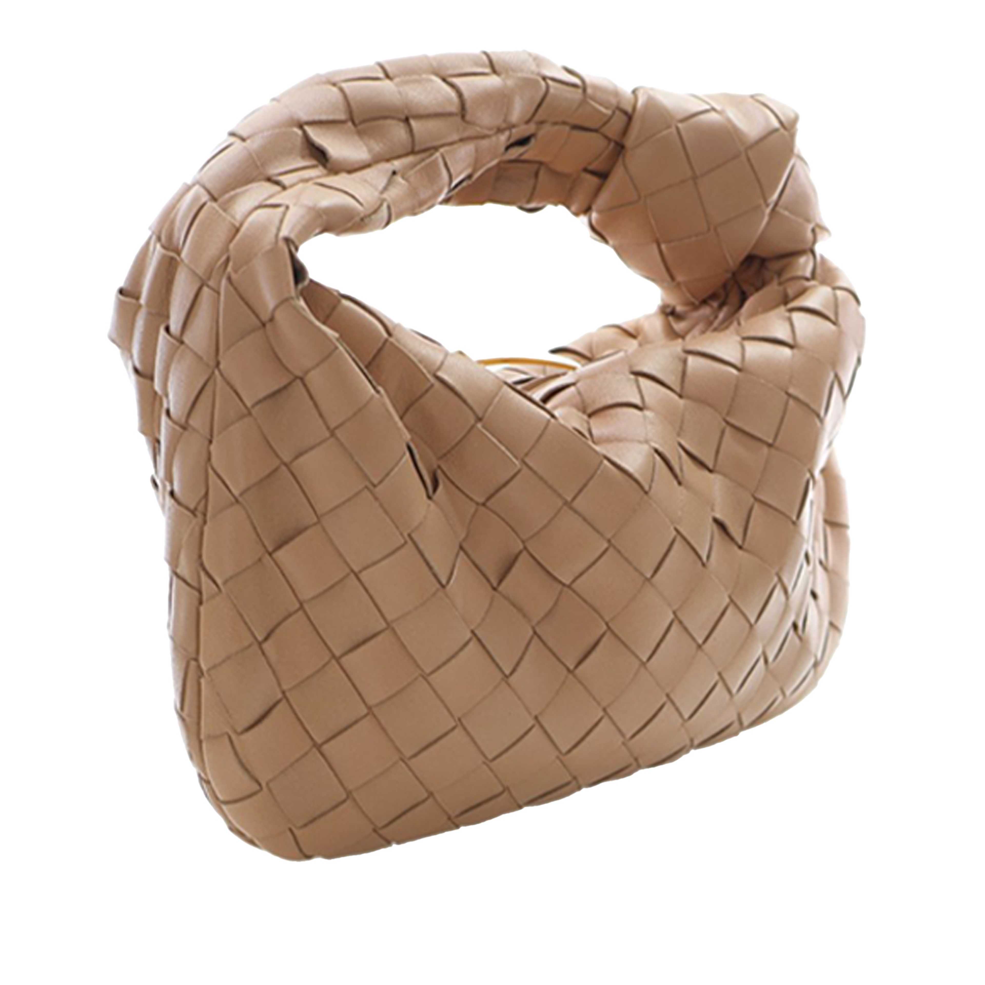 Bottega Veneta Mini Nappa Intrecciato Jodie, från Luxclusif, i färgen beige. Klicka för att öppna bilden i stort format