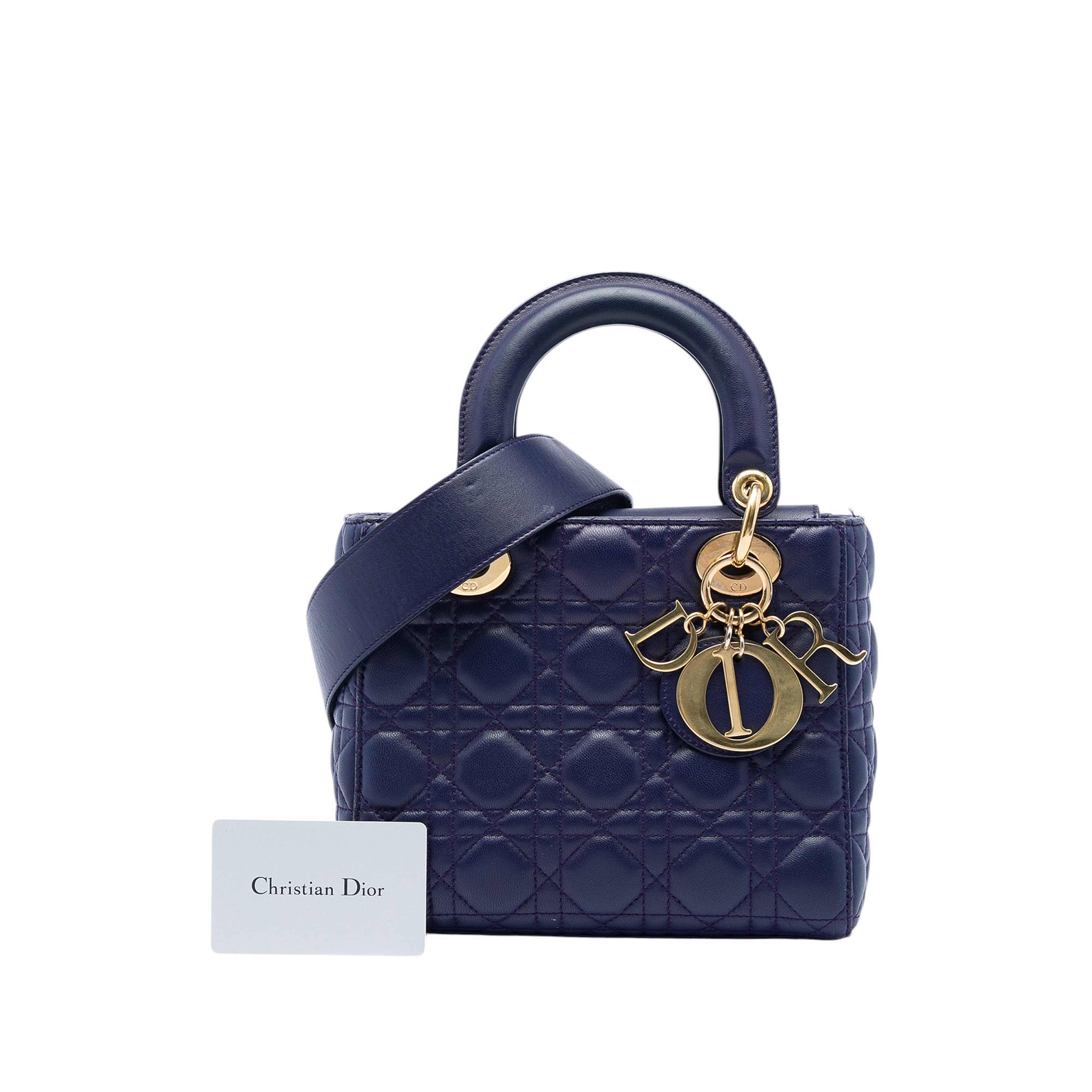 Dior Small Lambskin Cannage My Abcdior Lady Dior, från Luxclusif, i färgen blå. Klicka för att öppna bilden i stort format