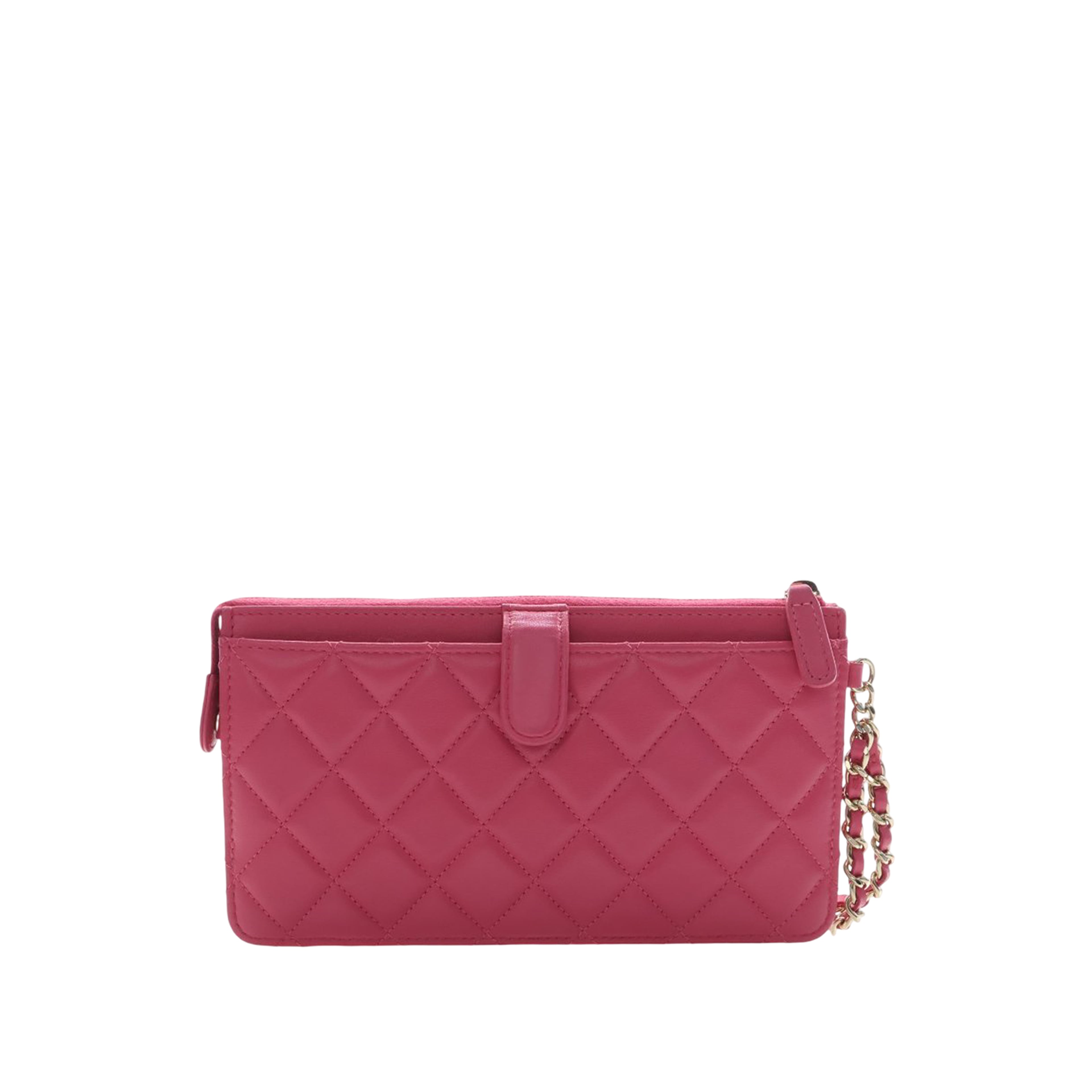 Chanel Quilted Lambskin All About Chanel Clutch On Chain, från Luxclusif, i färgen rosa. Klicka för att öppna bilden i stort format
