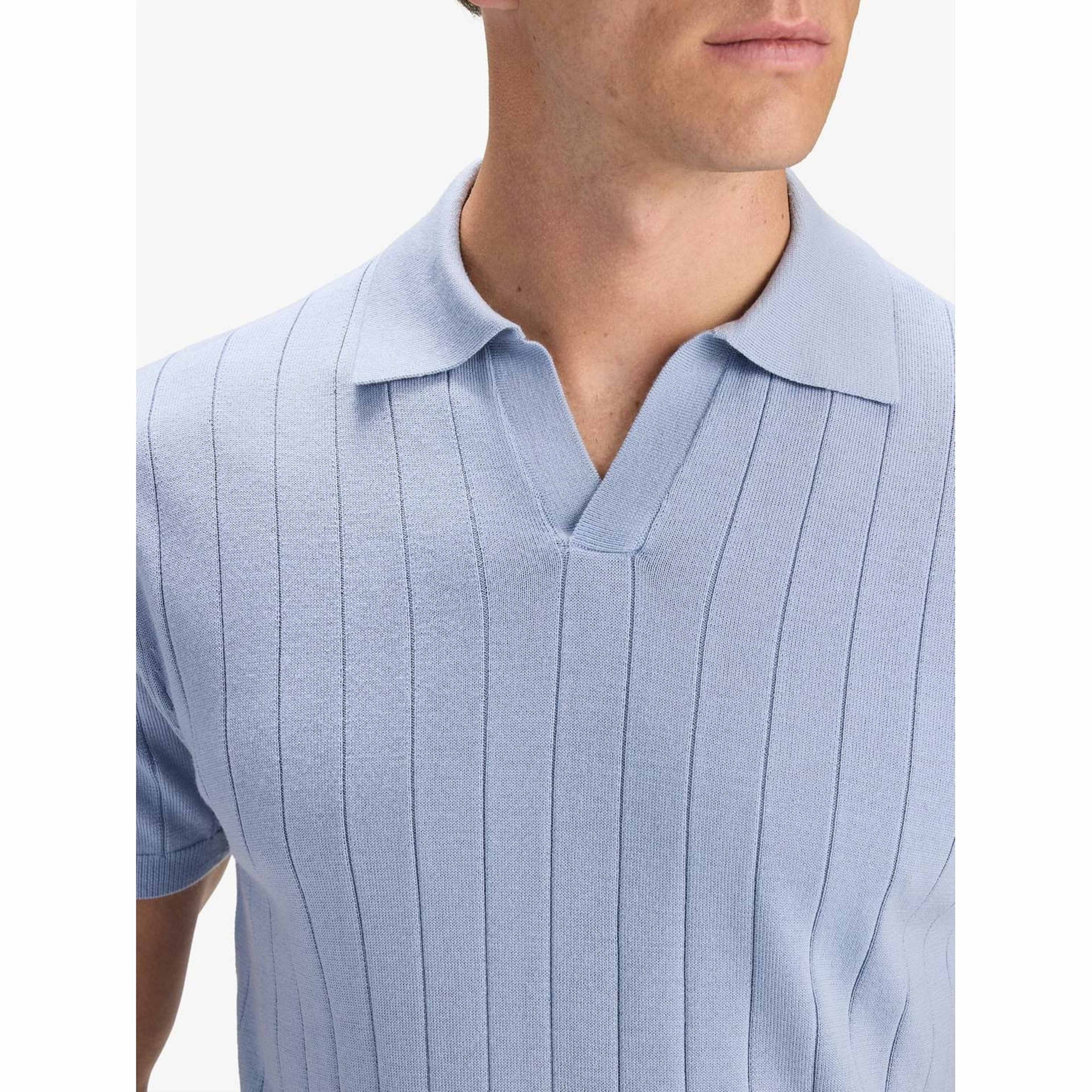 Merino Rib Knitted Ss Polo Sweater (era)