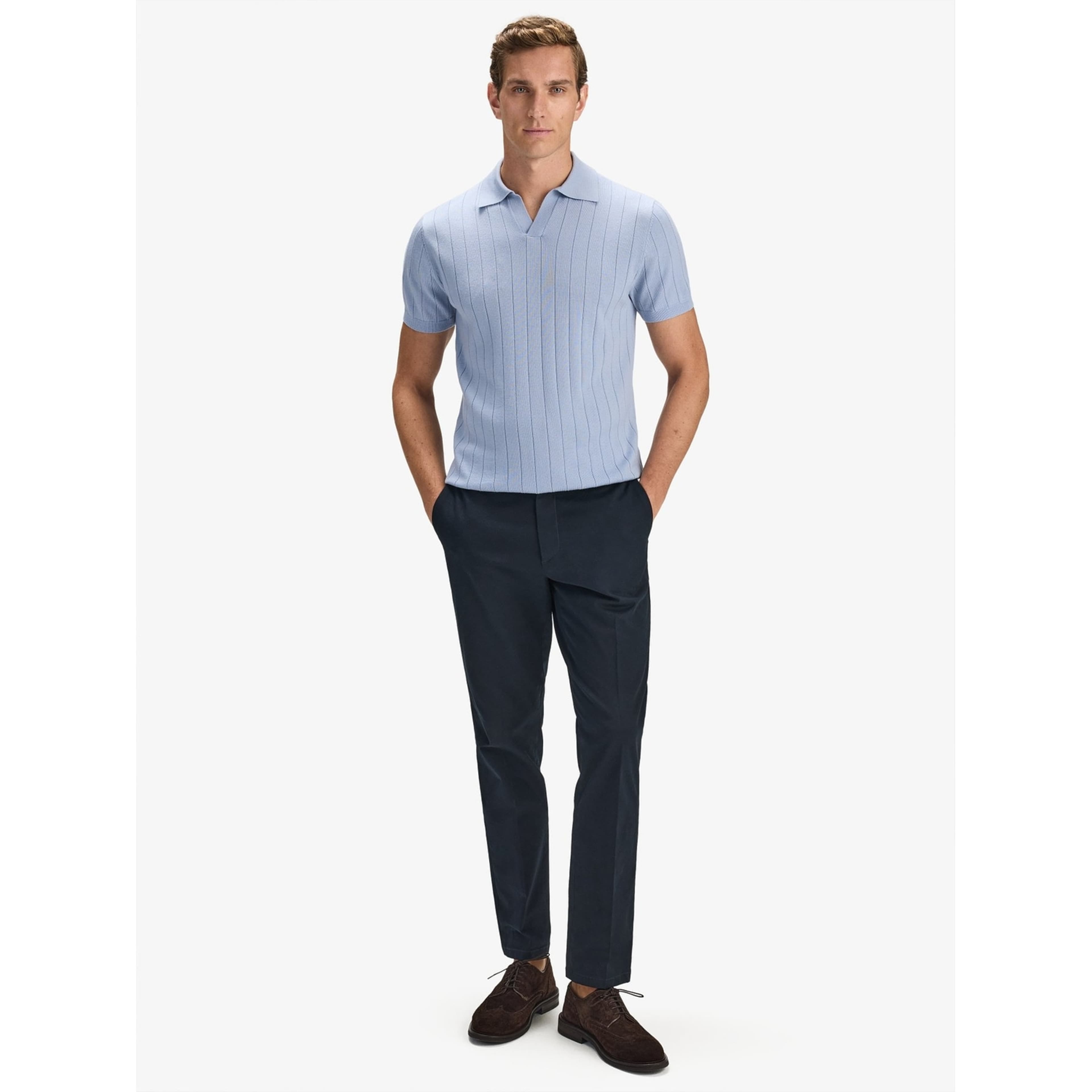Merino Rib Knitted Ss Polo Sweater (era)