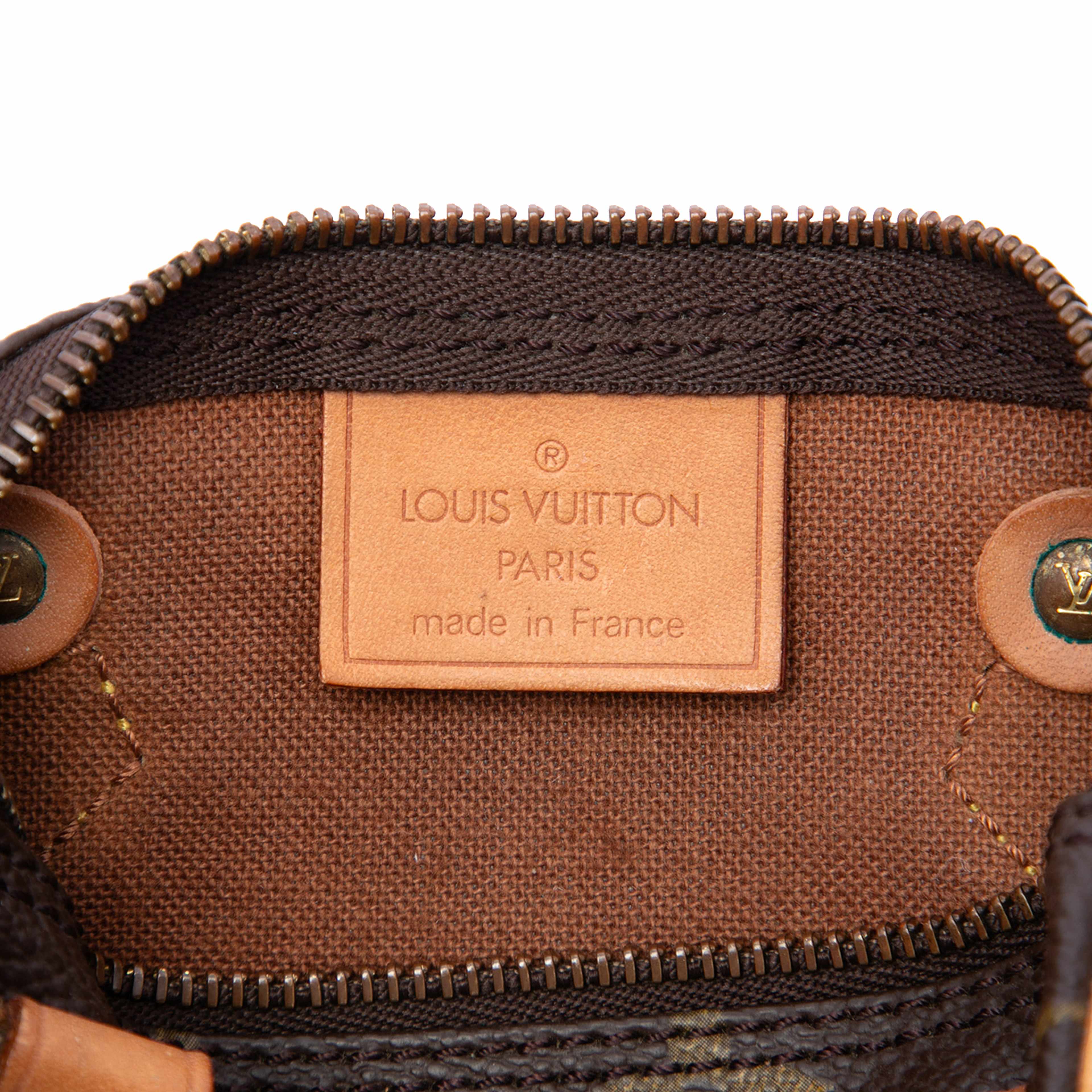 Louis Vuitton Monogram Nano Speedy, från Luxclusif, i färgen brun. Klicka för att öppna bilden i stort format