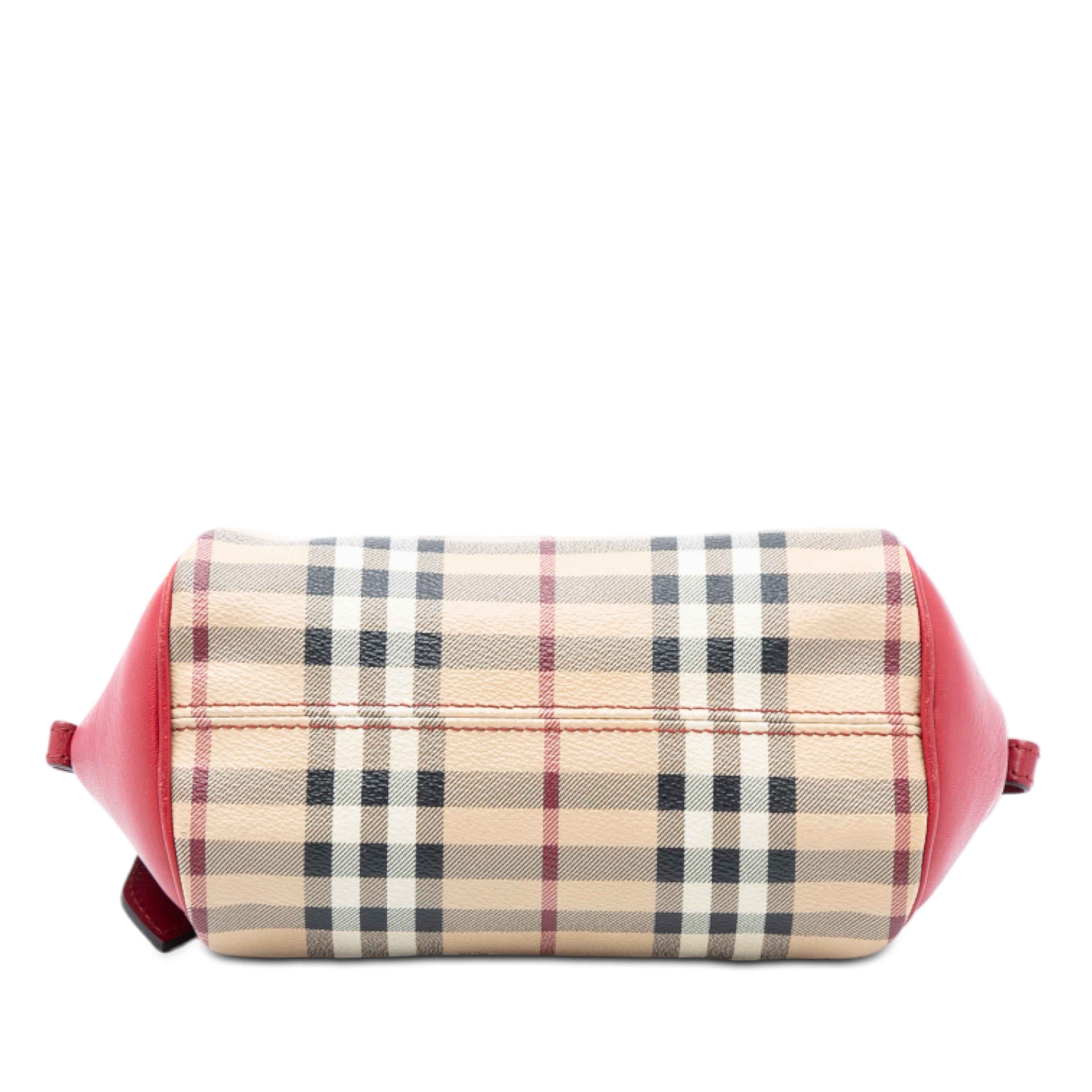 Burberry Mini Haymarket Check Coated Canvas Blaze Crossbody, från Luxclusif, i färgen röd. Klicka för att öppna bilden i stort format