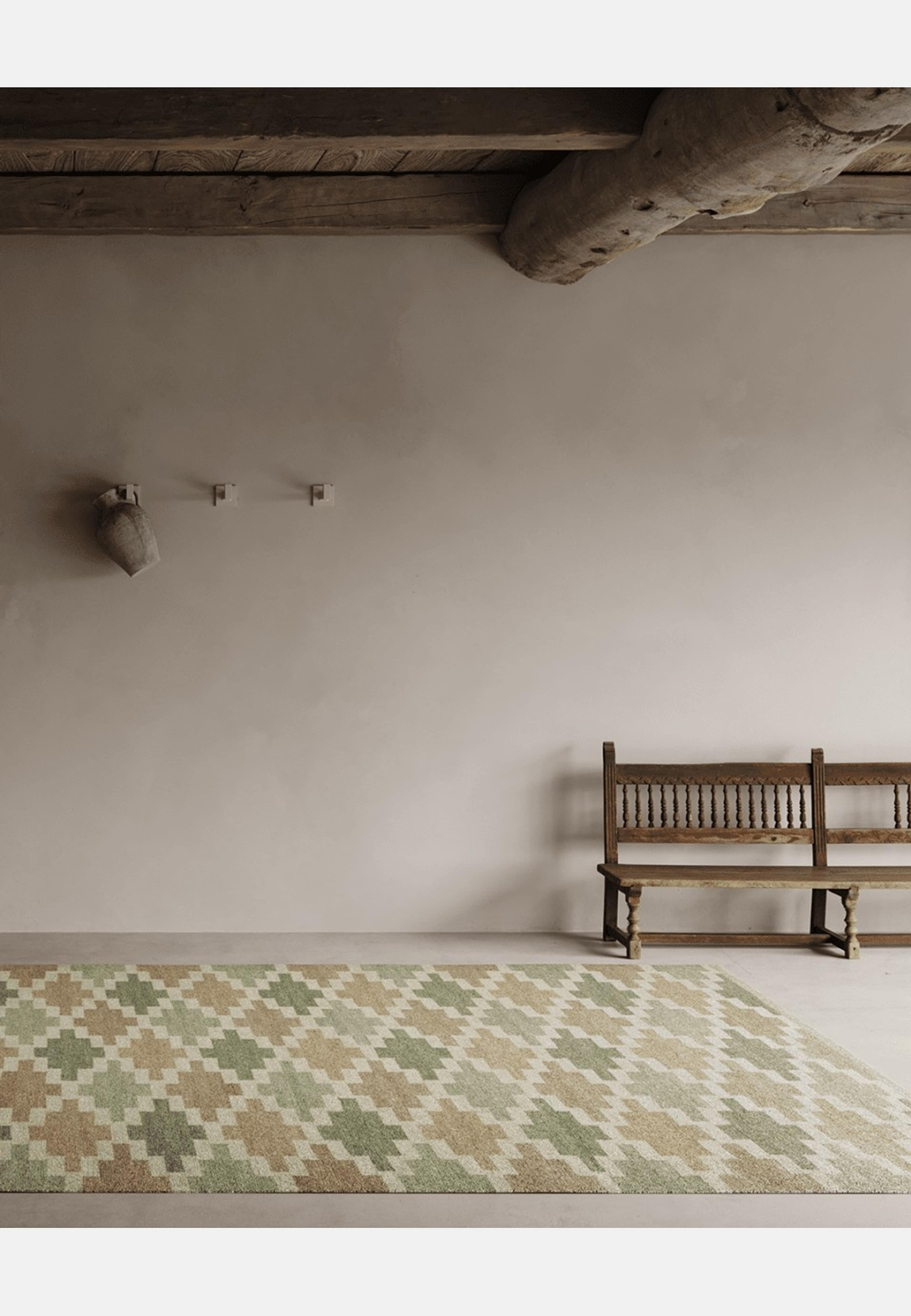 Korsnäs 200x300 cm, från Classic Collection, i färgen grön/beige. Klicka för att öppna bilden i stort format