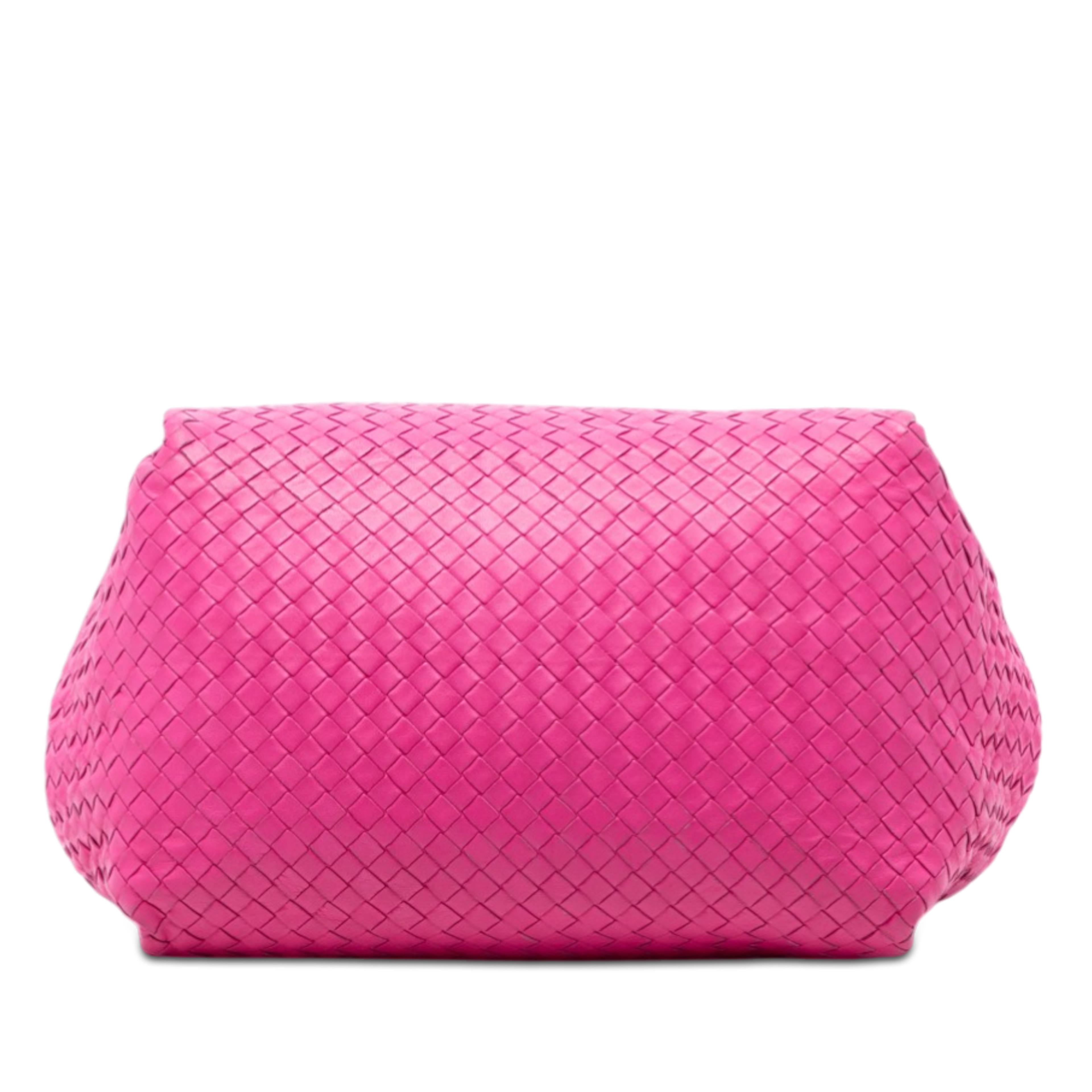 Bottega Veneta Nappa Intrecciato Parachute Tote, från Luxclusif, i färgen rosa. Klicka för att öppna bilden i stort format