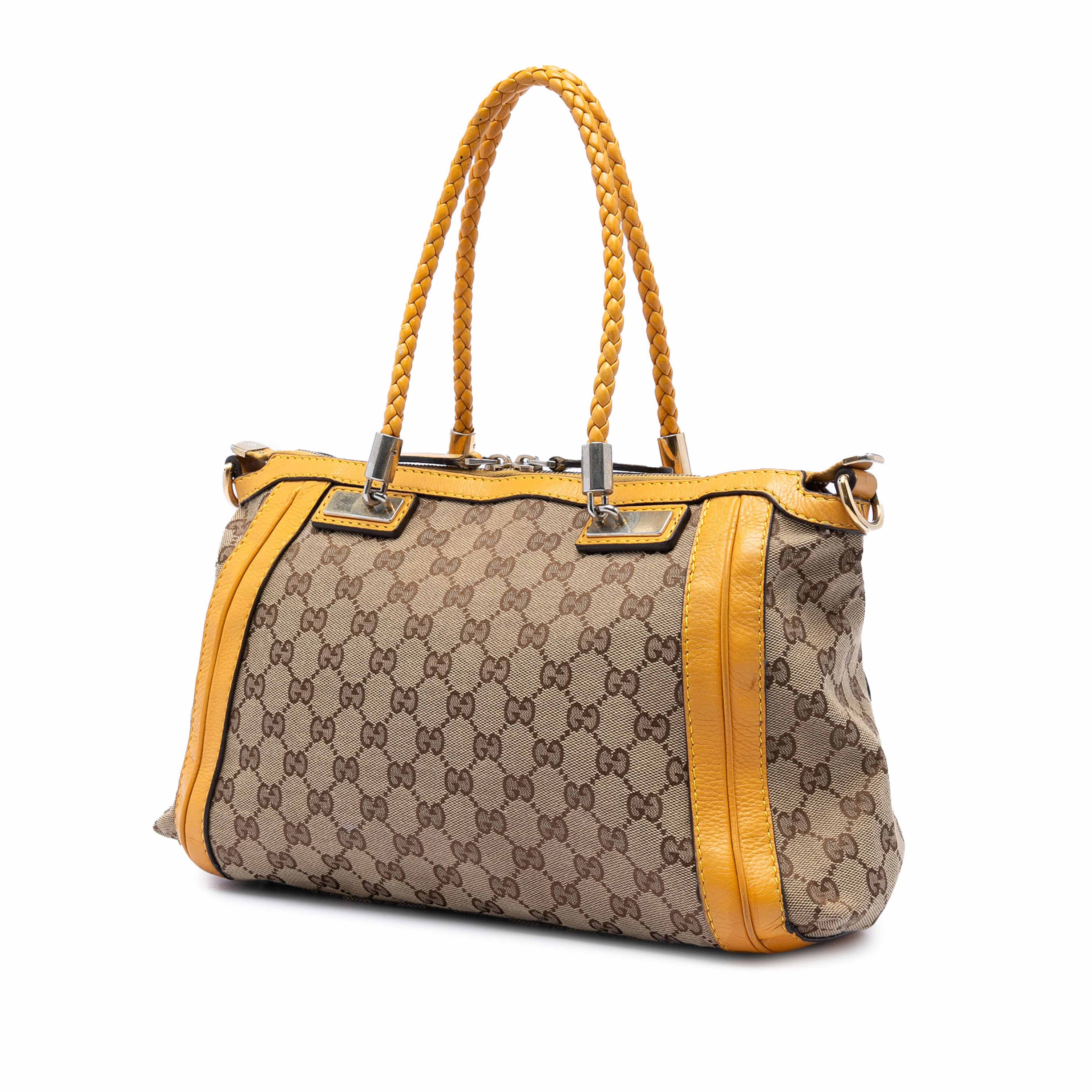 Gucci Gg Canvas Bella Satchel, från Luxclusif, i färgen beige. Klicka för att öppna bilden i stort format