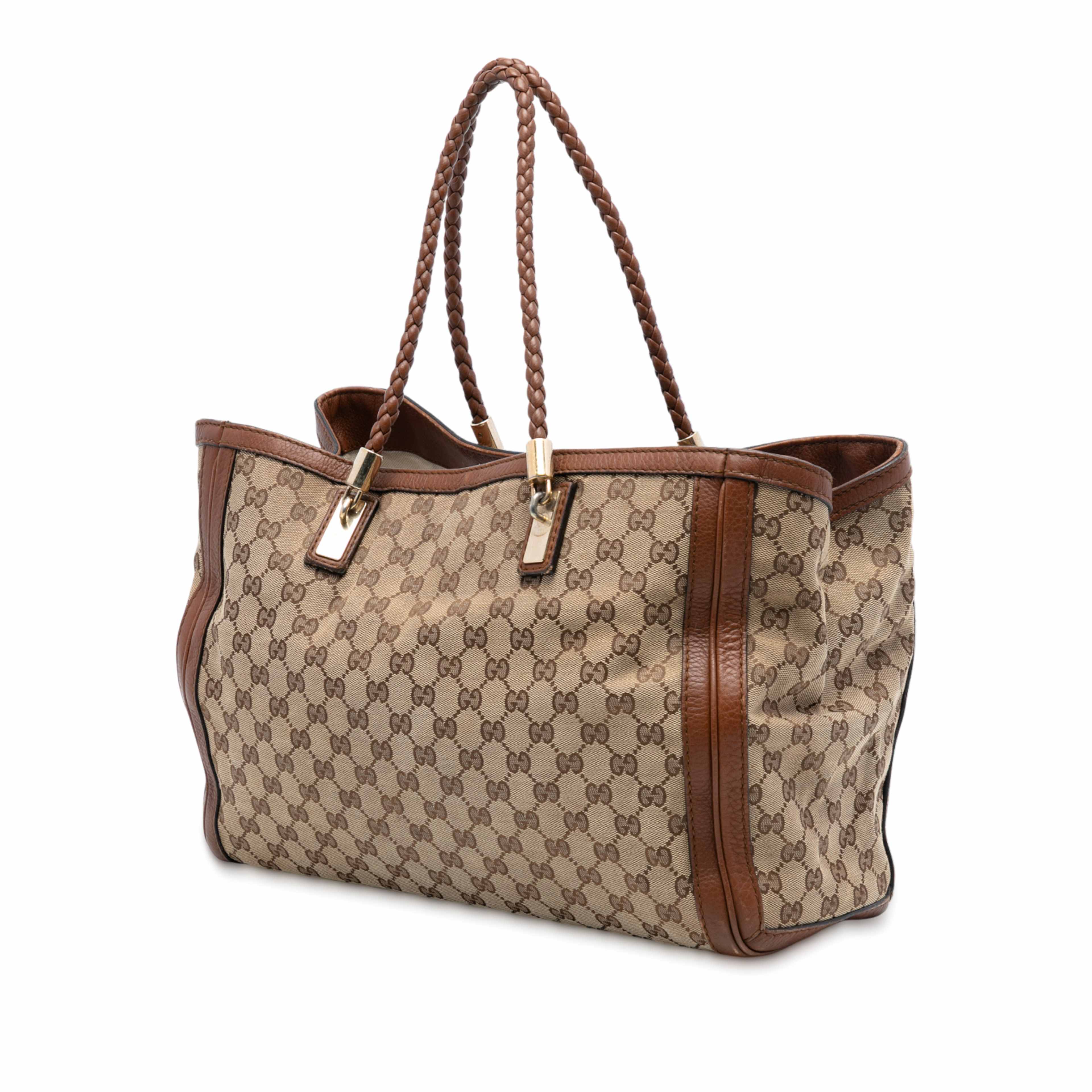 Gucci Medium Gg Canvas Bella Tote, från Luxclusif, i färgen beige. Klicka för att öppna bilden i stort format