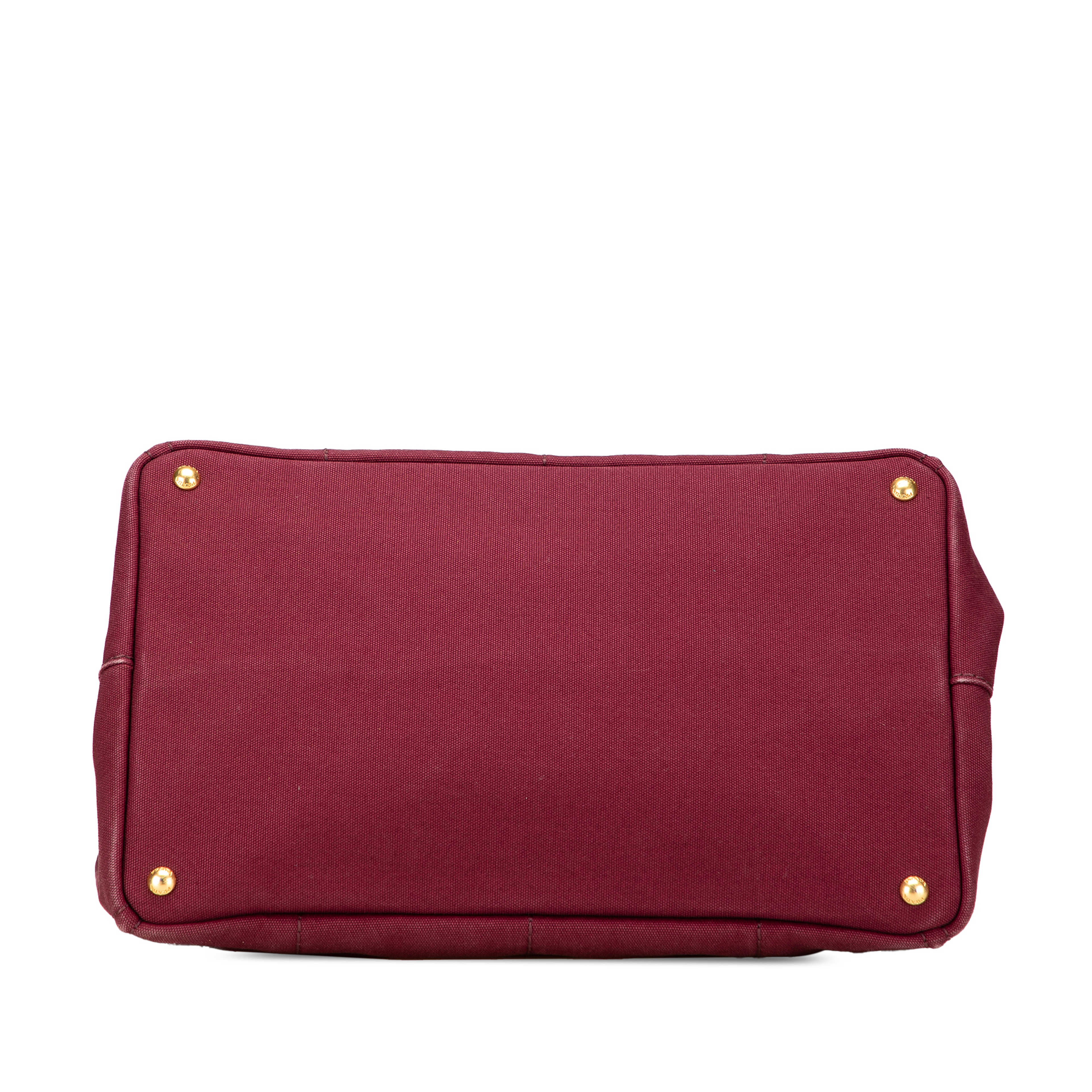 Prada Large Canvas Canapa Logo Satchel, från Luxclusif, i färgen burgundy.