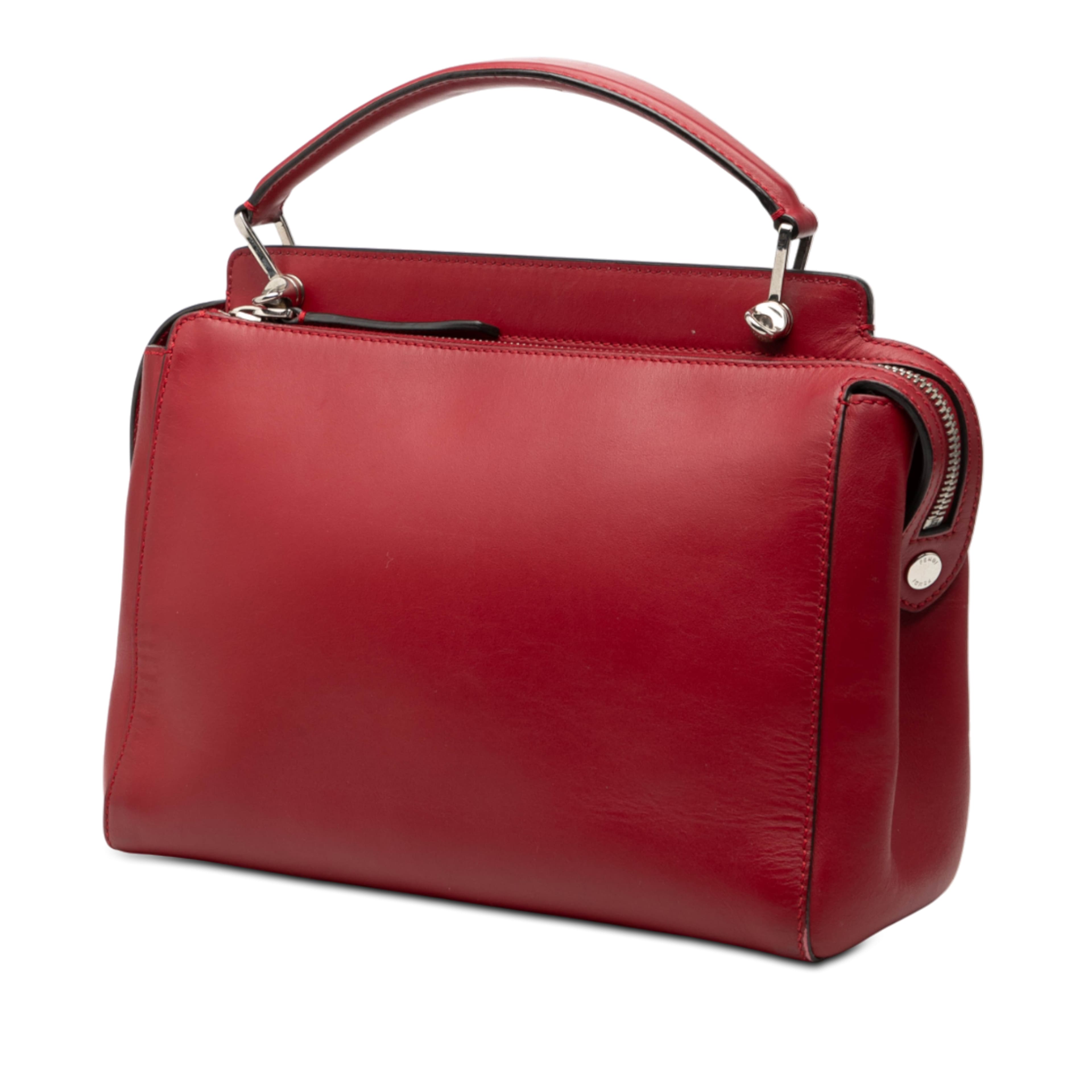 Fendi Medium Leather Dotcom Satchel, från Luxclusif, i färgen red. Klicka för att öppna bilden i stort format