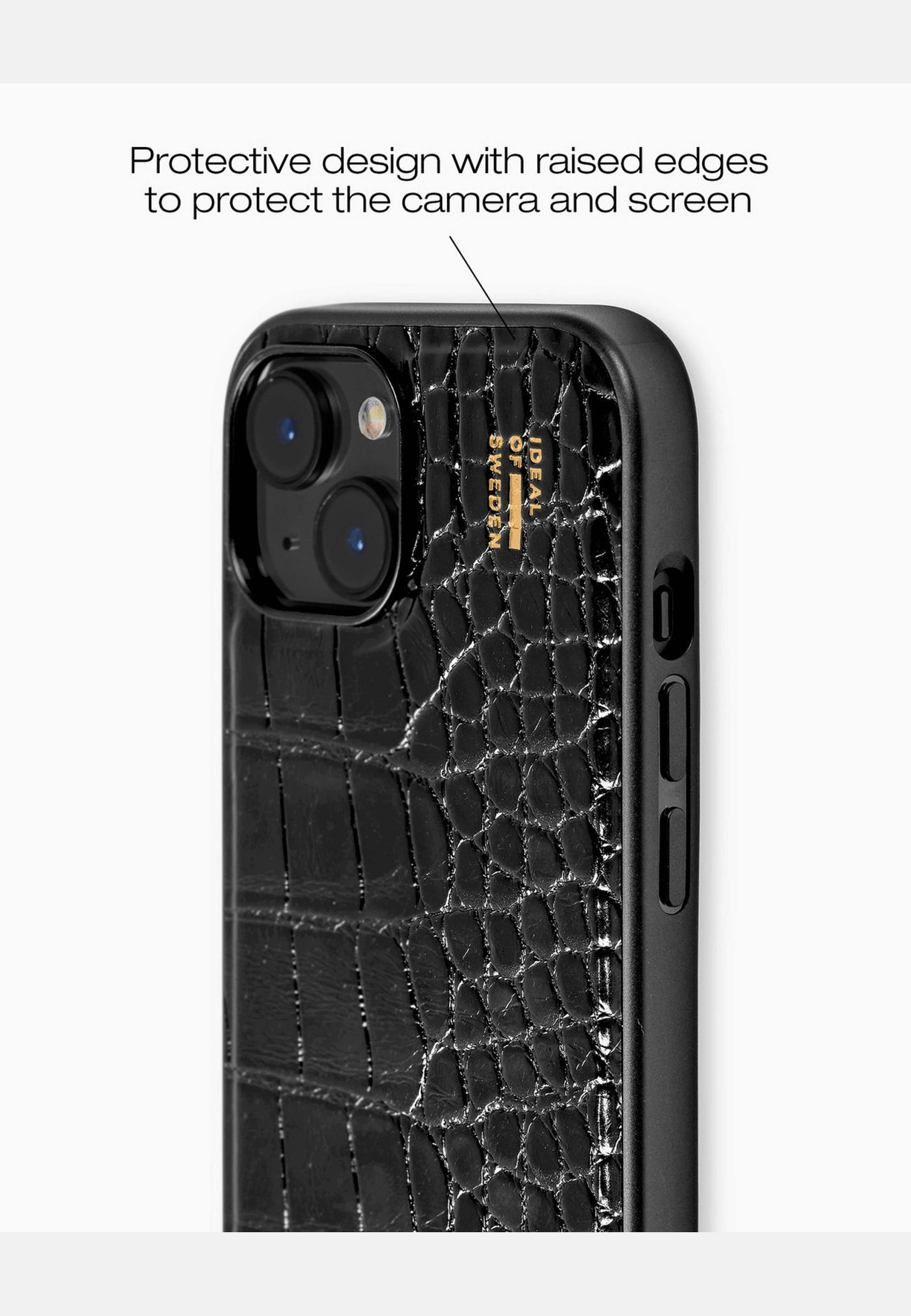 Vegan Leather Case Iphone - Black Croco