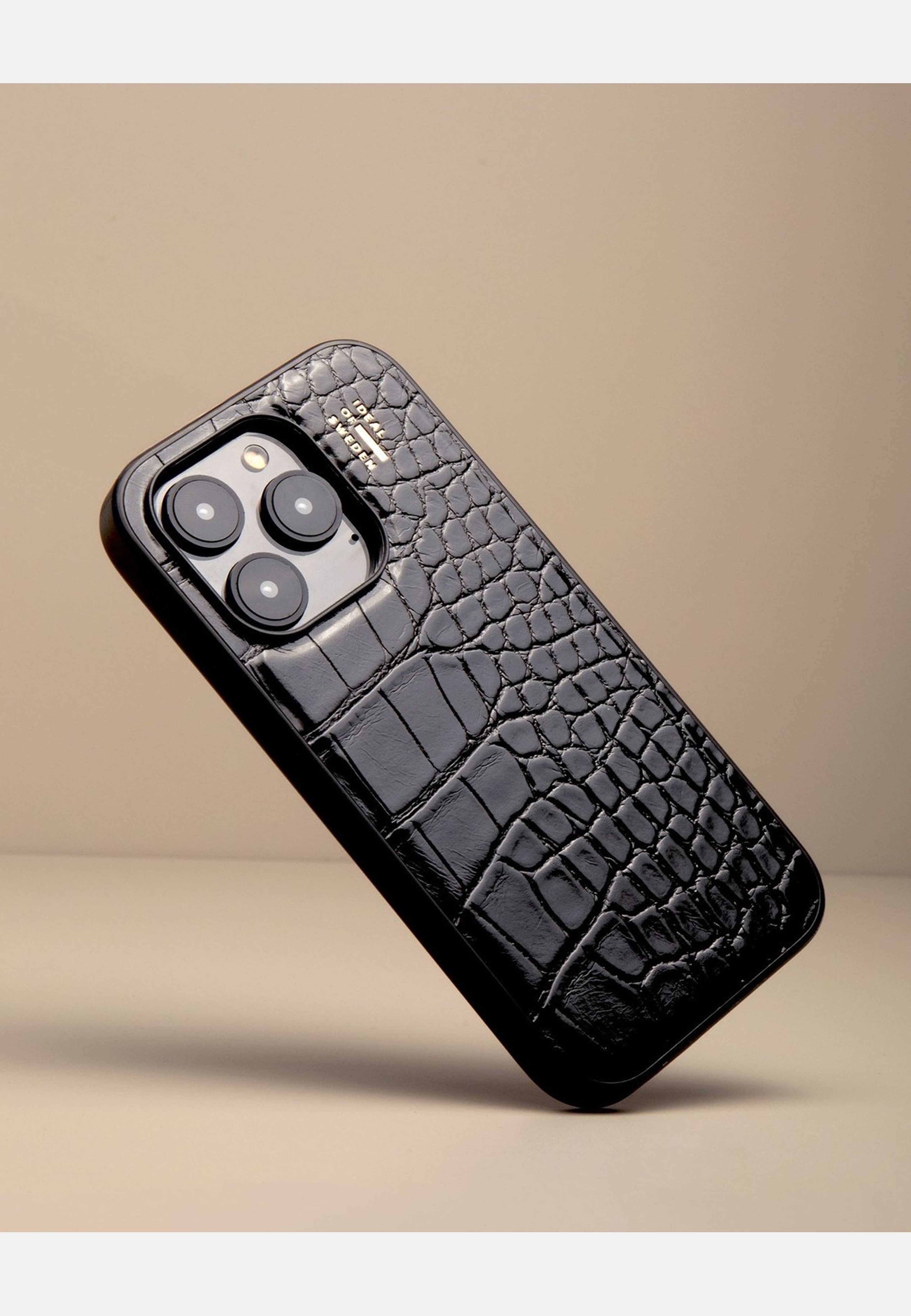 Vegan Leather Case Iphone - Black Croco