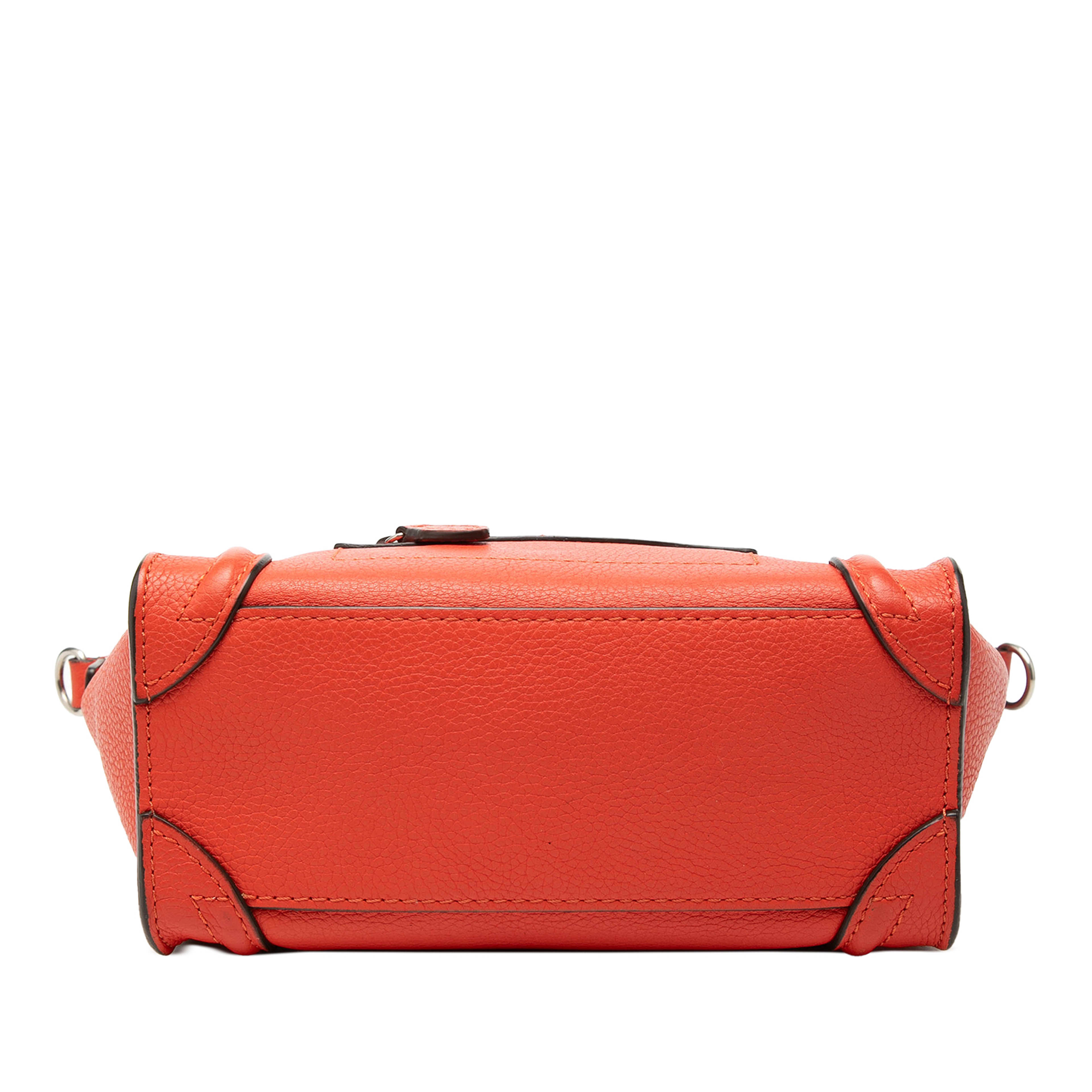 Celine Nano Leather Luggage Tote, från Luxclusif, i färgen orange. Klicka för att öppna bilden i stort format