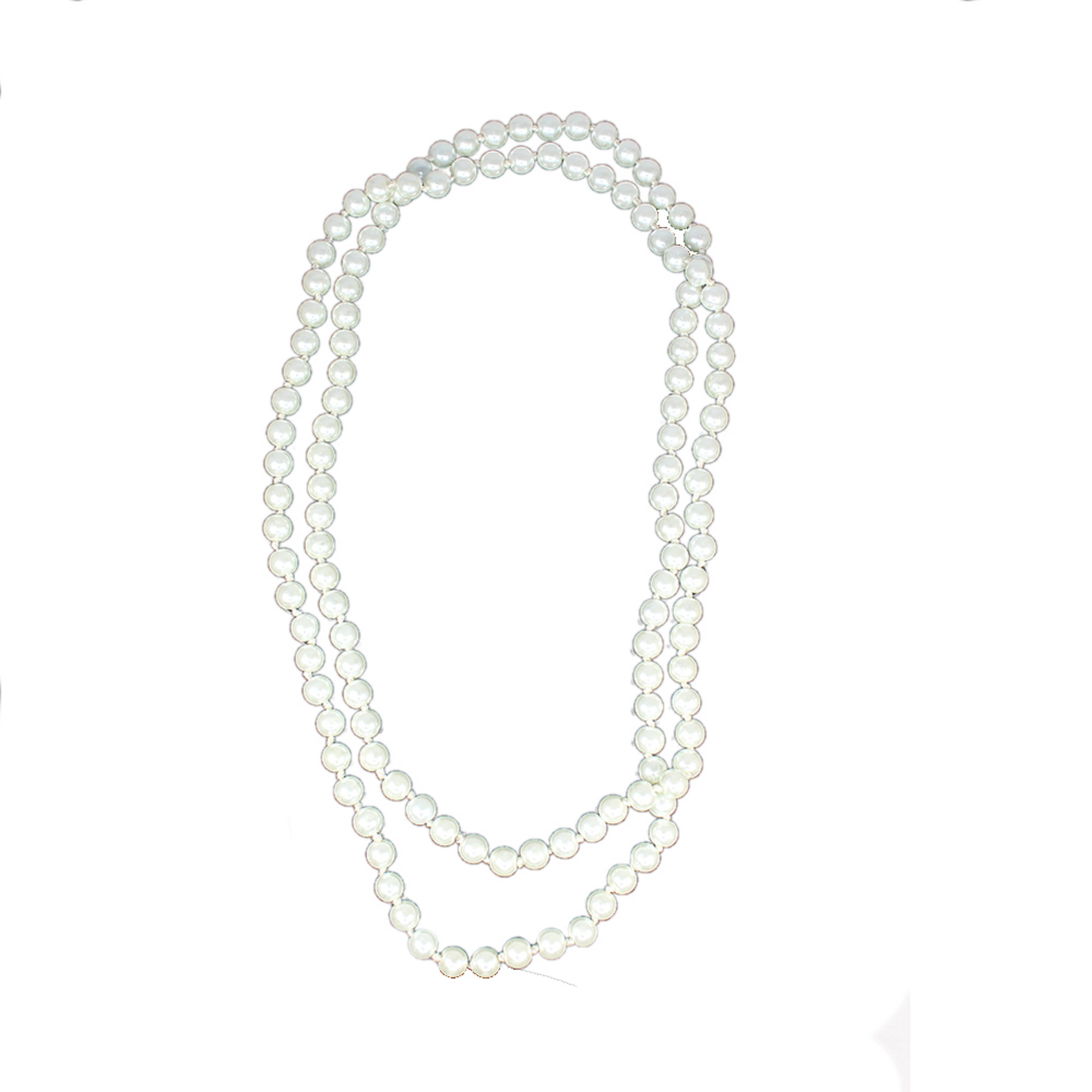 Halsband med glaspärlor 120 cm, från Complement, i färgen white pearl. Klicka för att öppna bilden i stort format