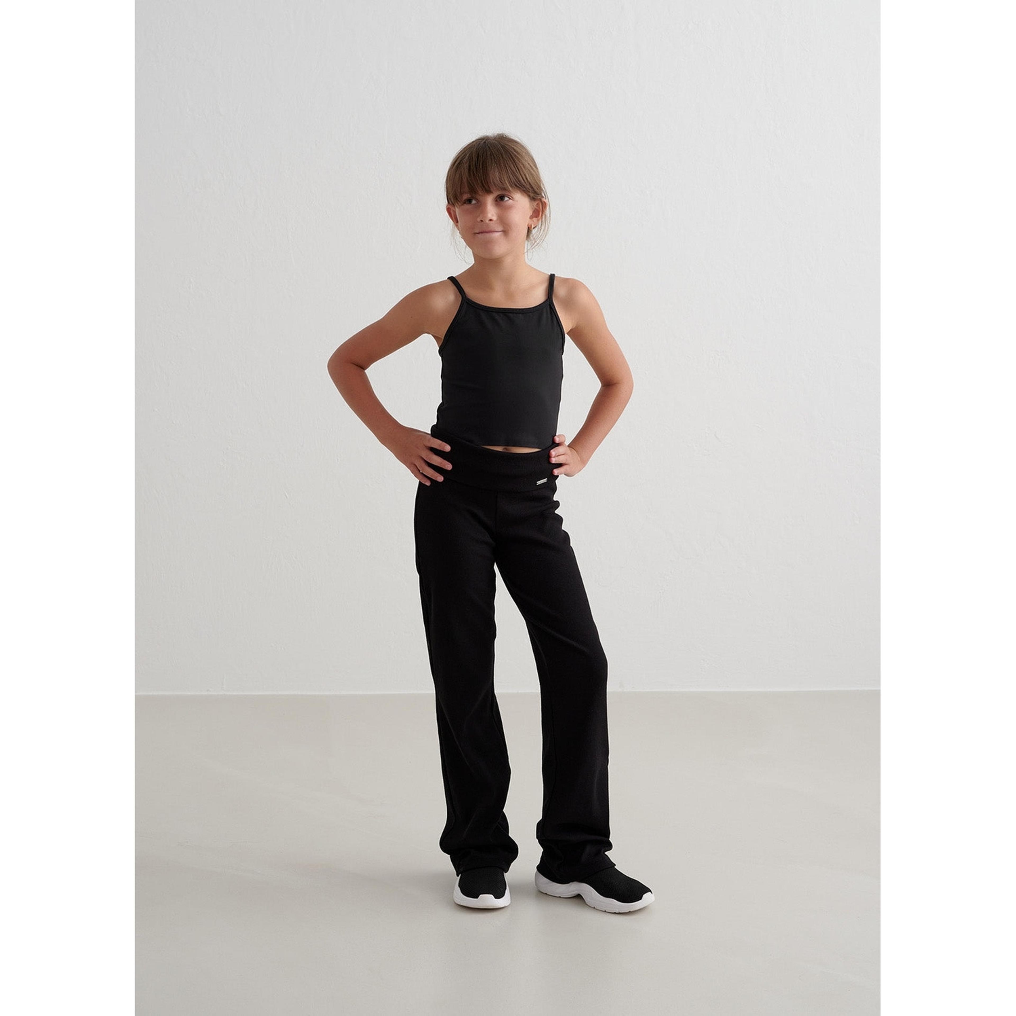 Black Young Ease Ribbed Pants