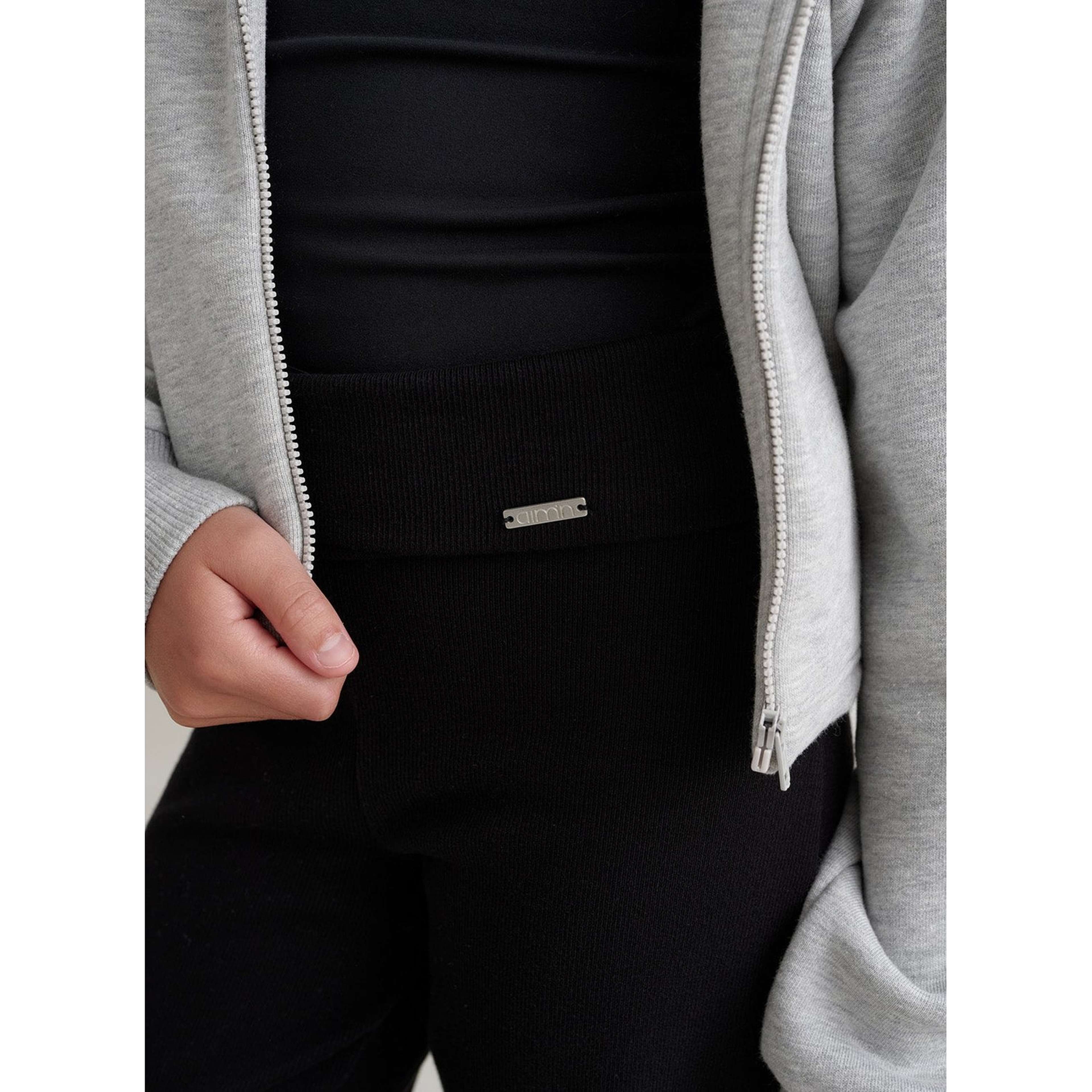 Black Young Ease Ribbed Pants