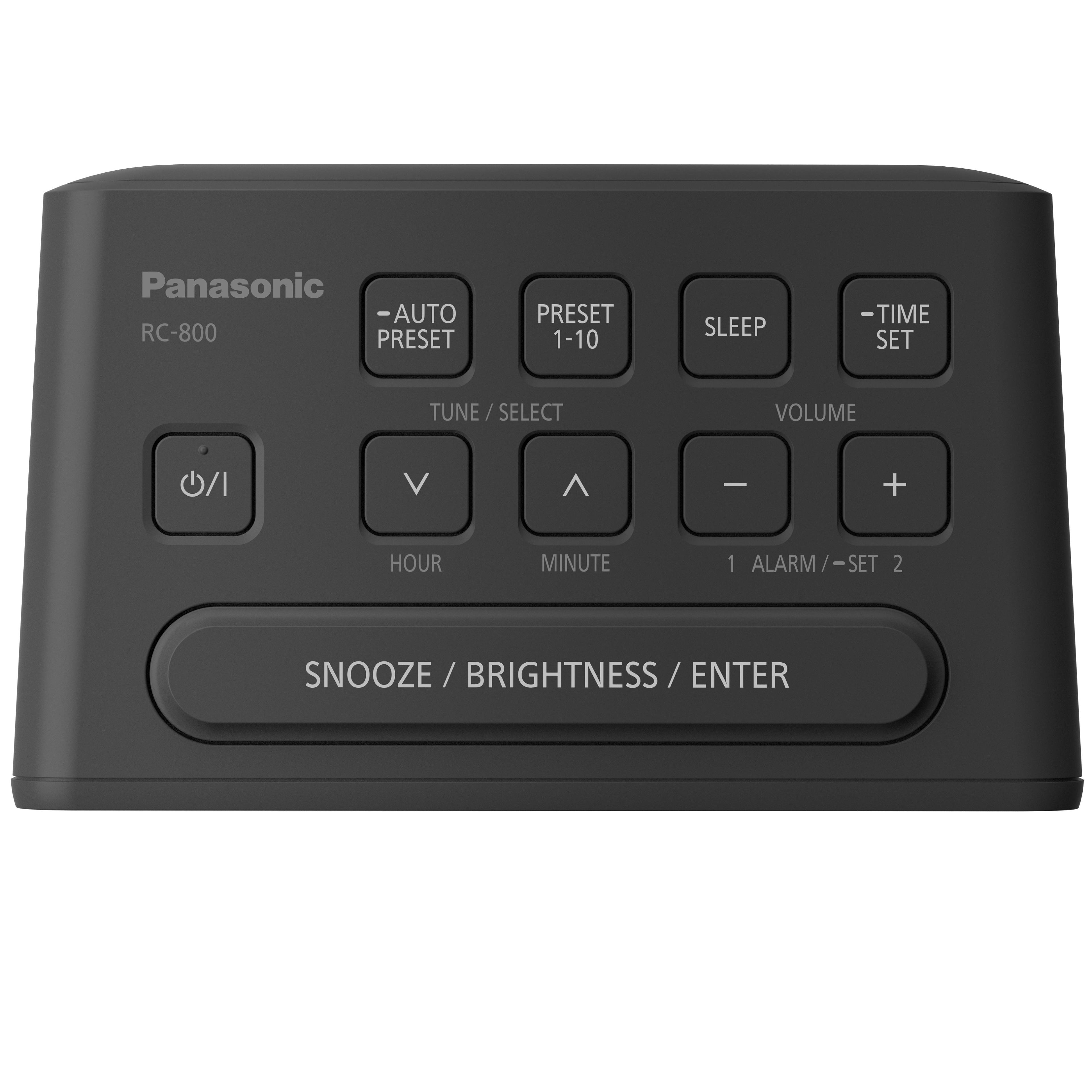 Klockradio Fm Snabbval Dubbla Alarm Rc-800eg-k, från Panasonic, i färgen svart. Klicka för att öppna bilden i stort format