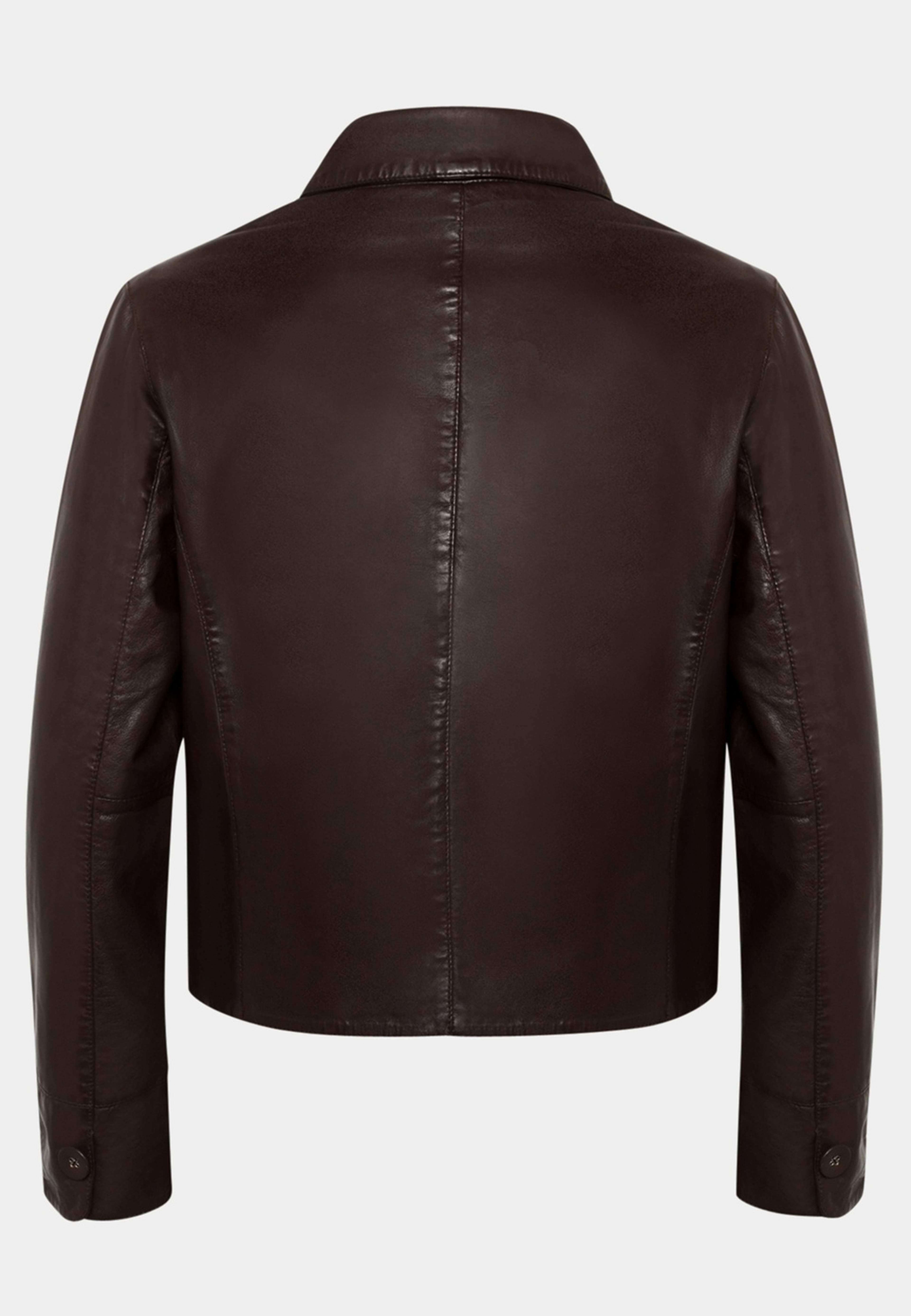 Thea Jacket, från Saki, i färgen chocolate brown. Klicka för att öppna bilden i stort format