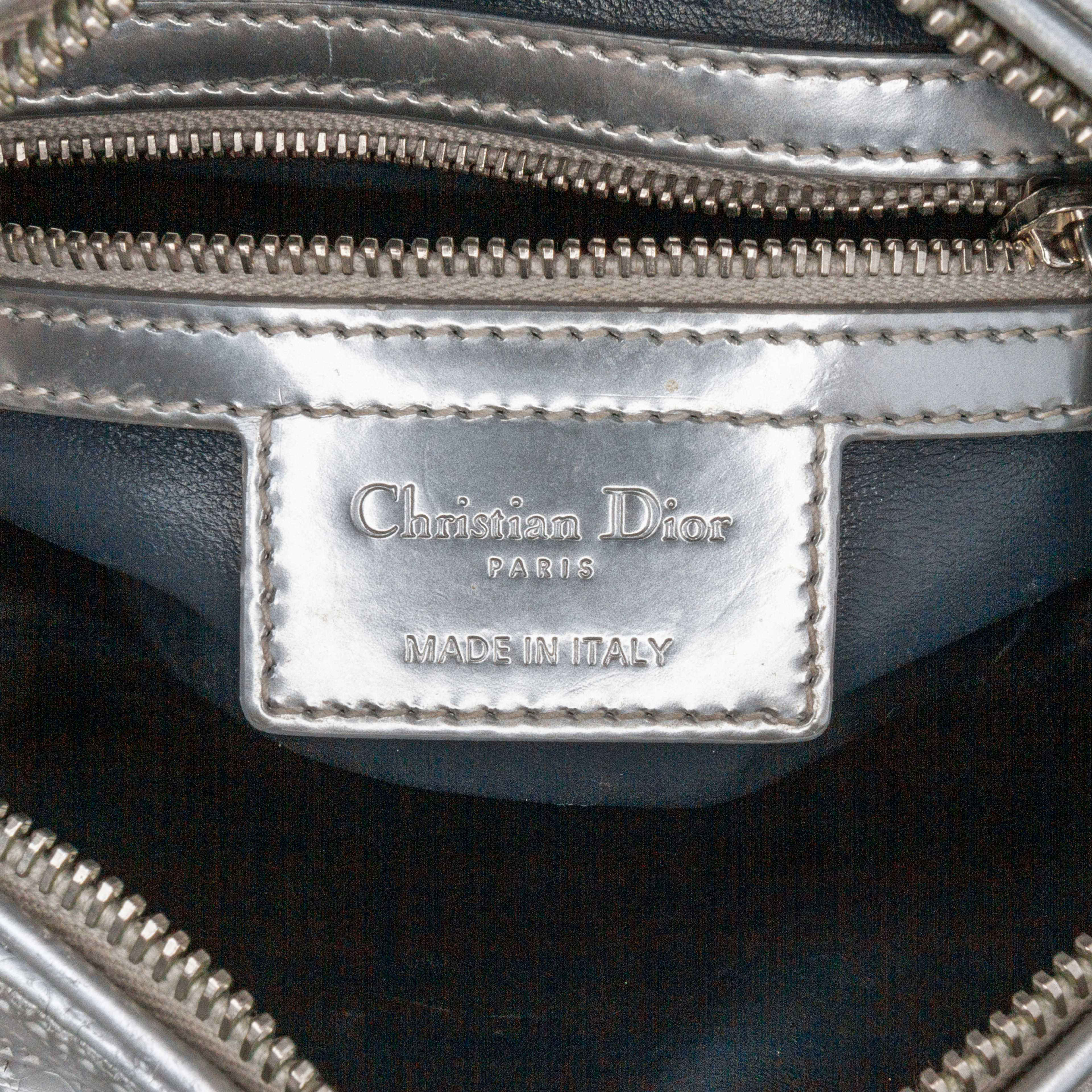 Dior Medium Metallic Patent Microcannage Lady Dior