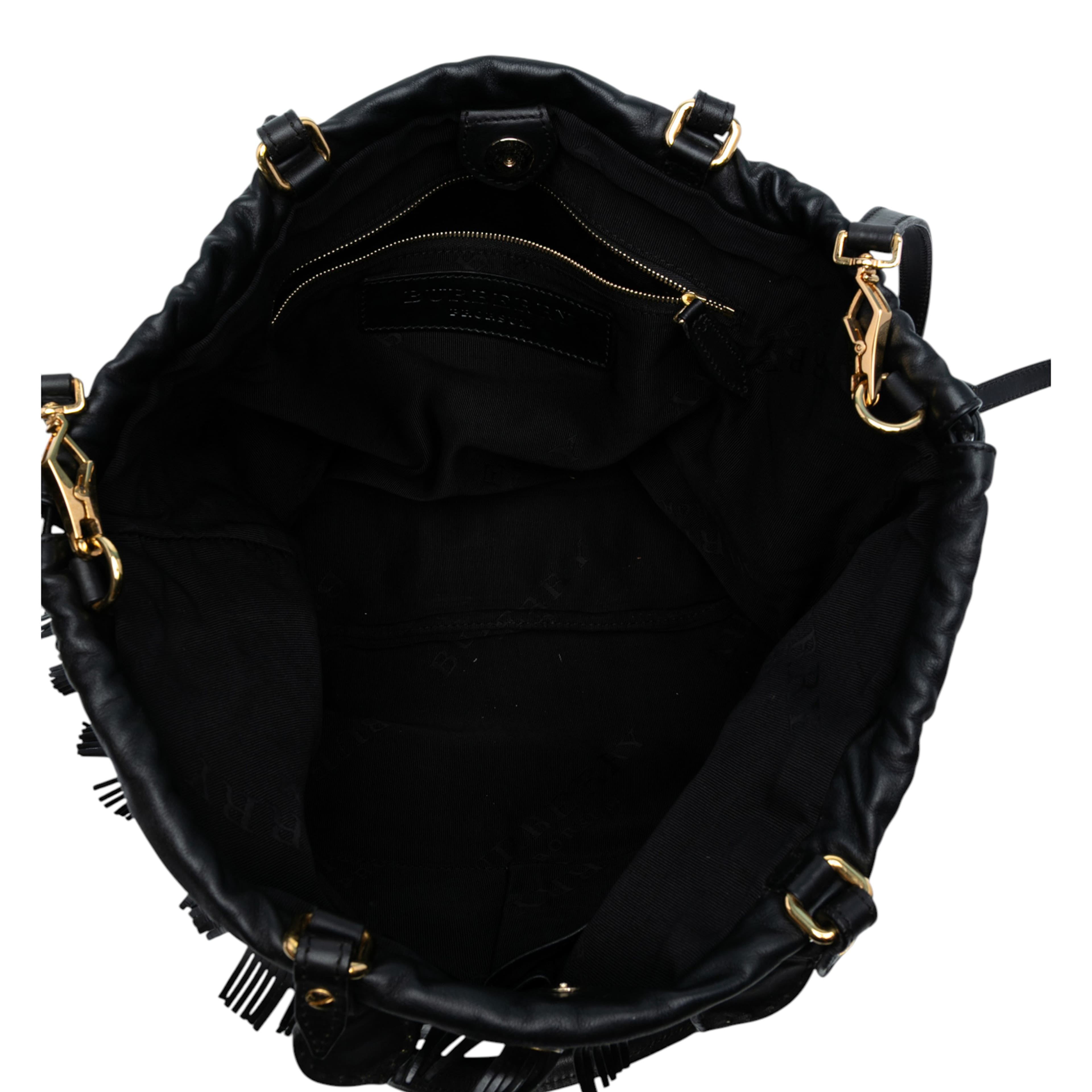 Burberry Calf Hair And Leather Grommet Fringe Big Crush Tote, från Luxclusif, i färgen black. Klicka för att öppna bilden i stort format