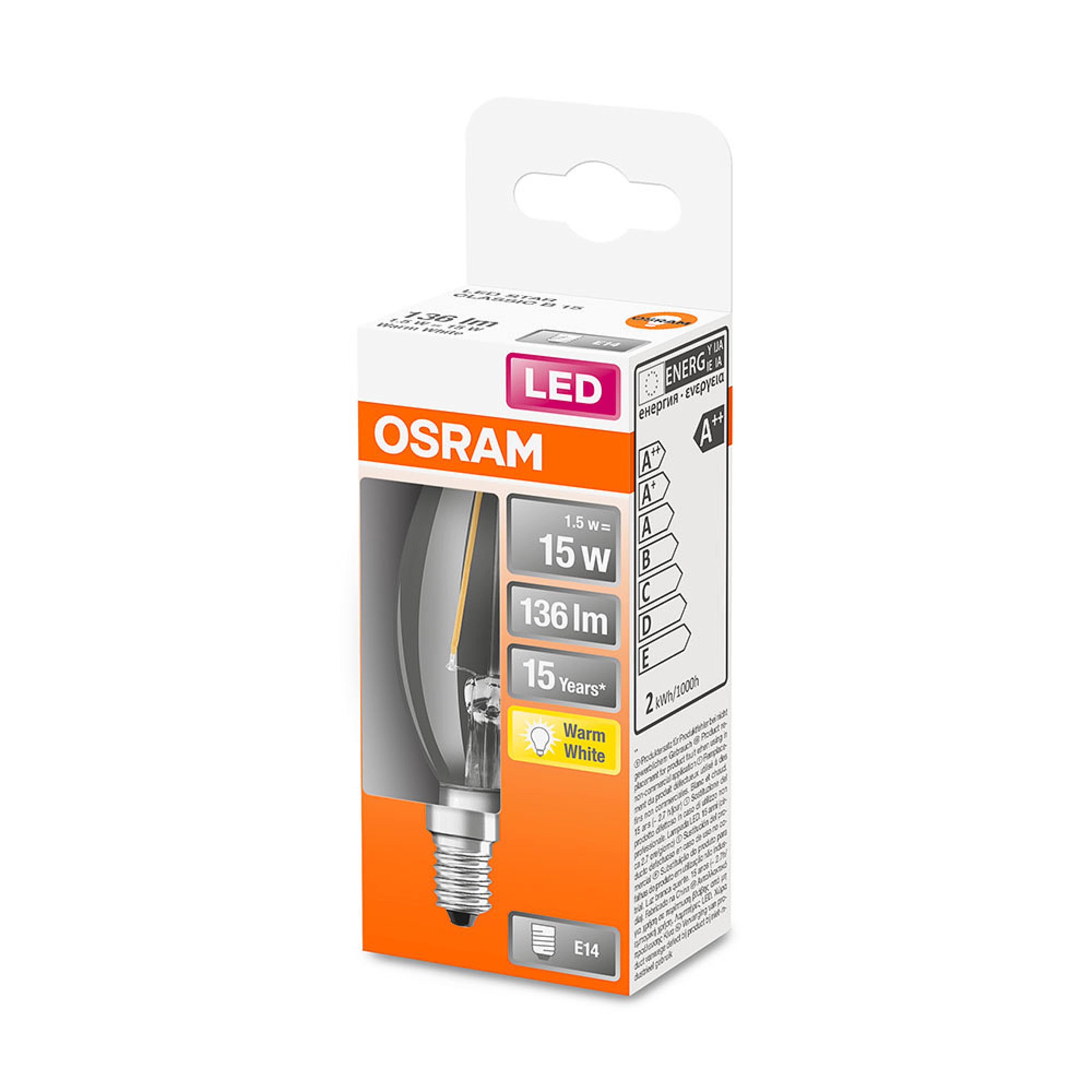 LED-lampa CL B 15 Kron E14 Filament