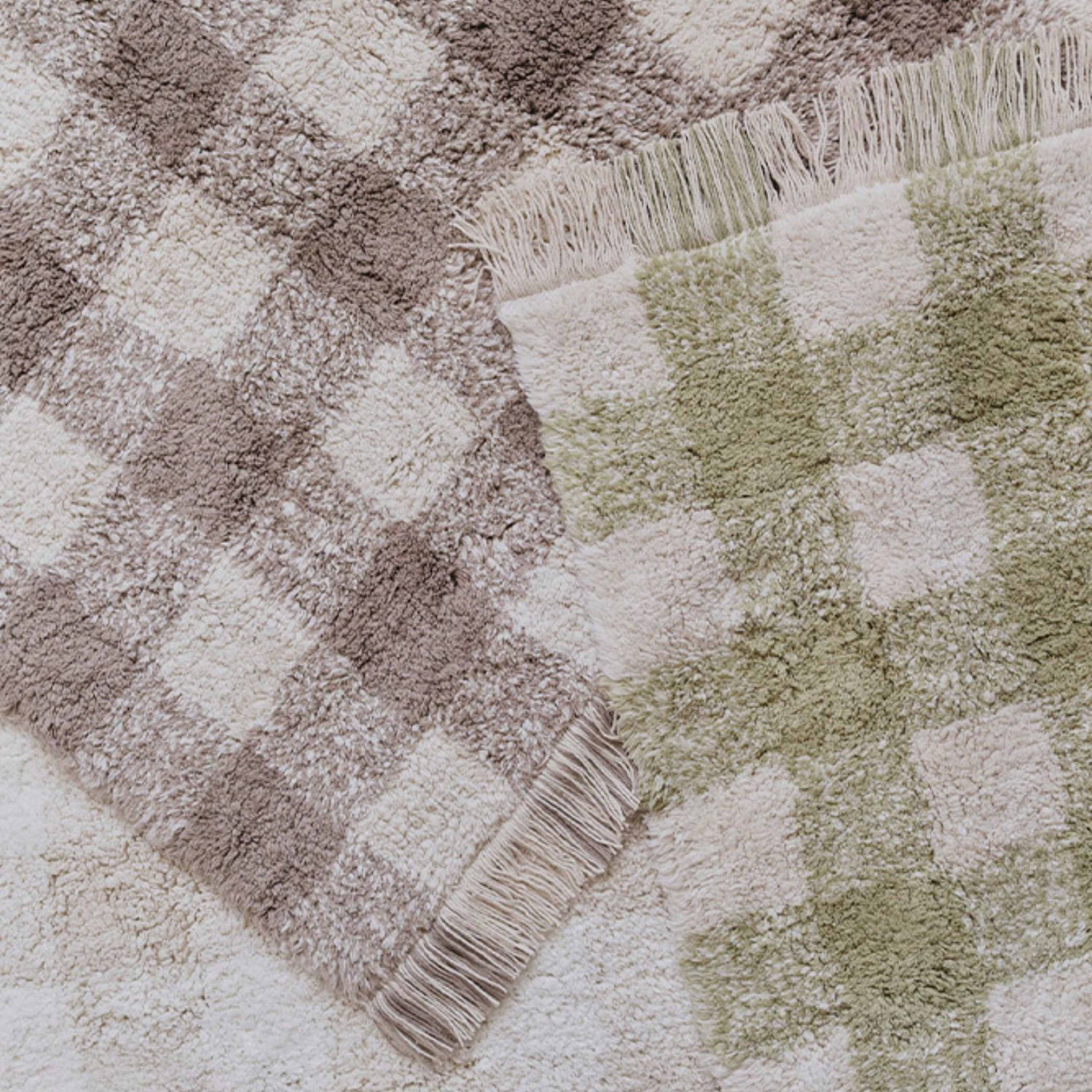 Tvättbar Matta Vichy, från LORENA CANALS, i färgen marron, naturlig. Klicka för att öppna bilden i stort format