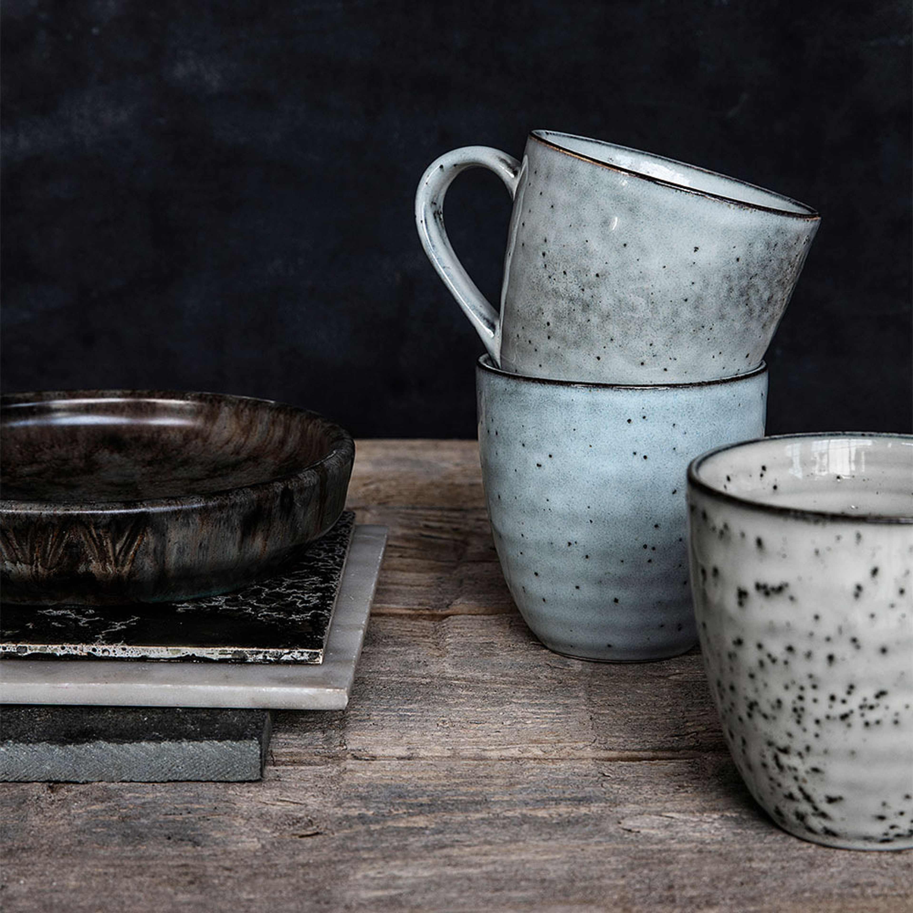 Mugg Rustic, 9 cm, grå