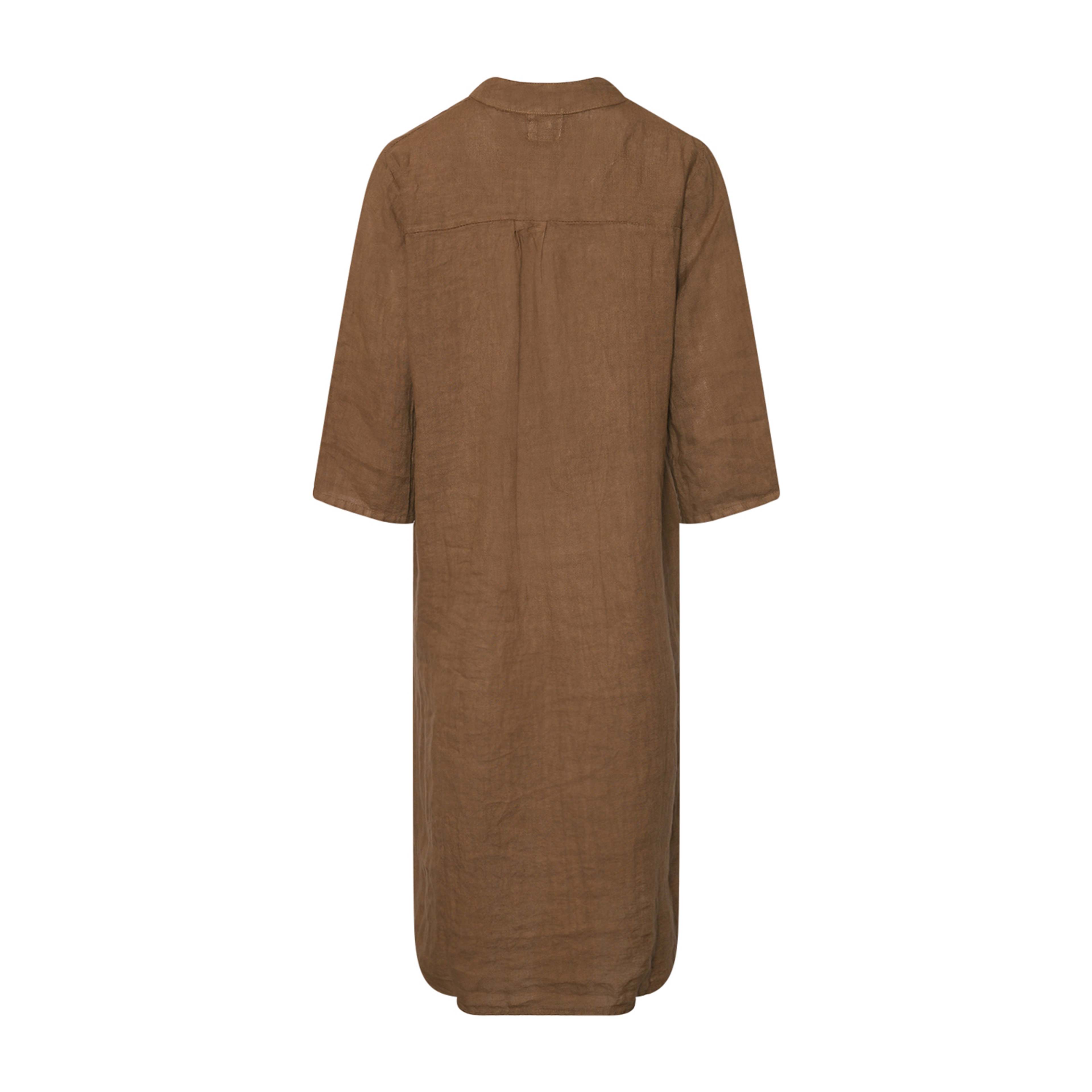 18970p,  Long Shirt Dress With Pocket, Linen - Light Brown, från Tiffany, i färgen light brown. Klicka för att öppna bilden i stort format