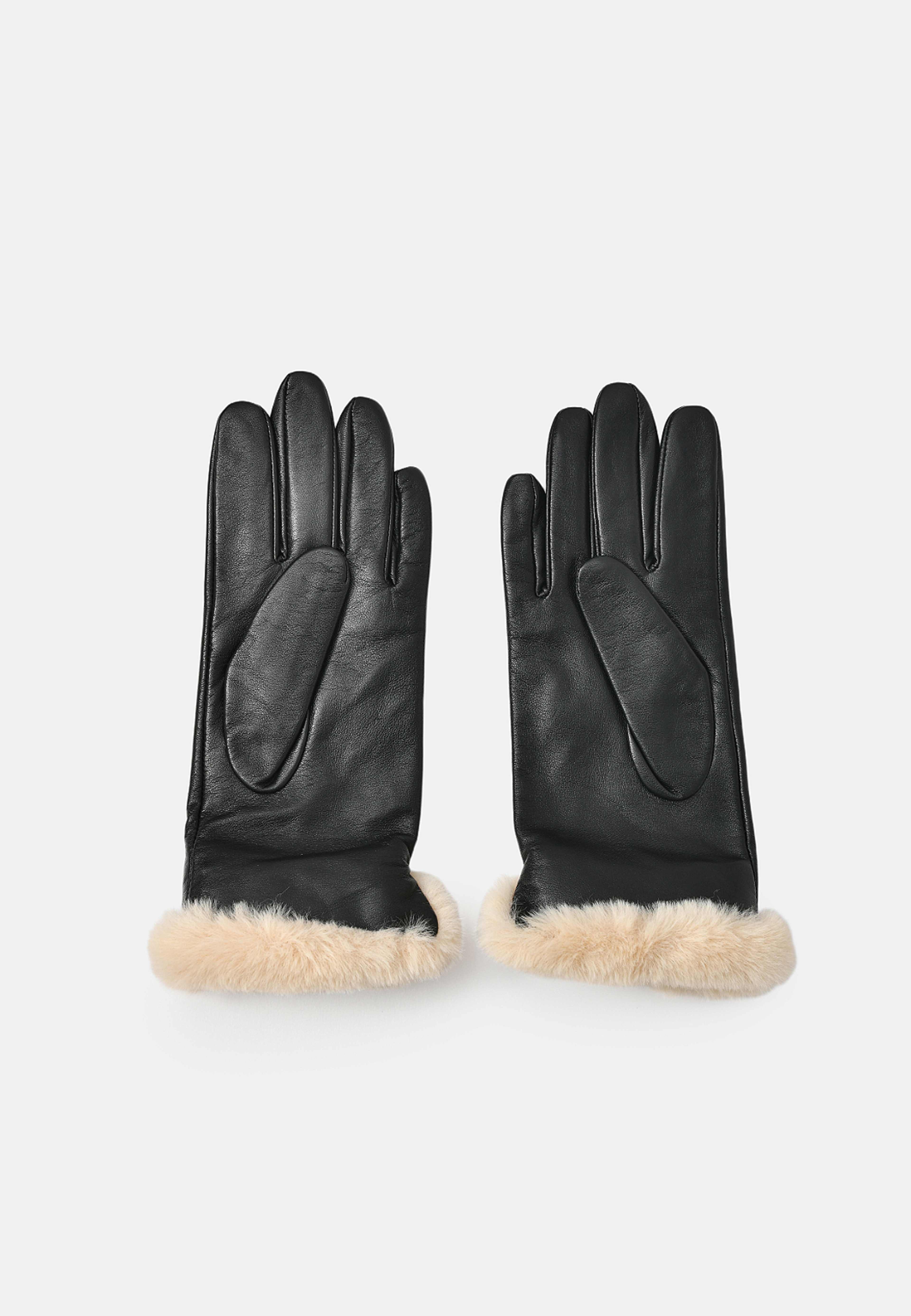 Skinnhandskar med fluffigt foder ELISABETH, från Å WOMAN, i färgen Black. Klicka för att öppna bilden i stort format