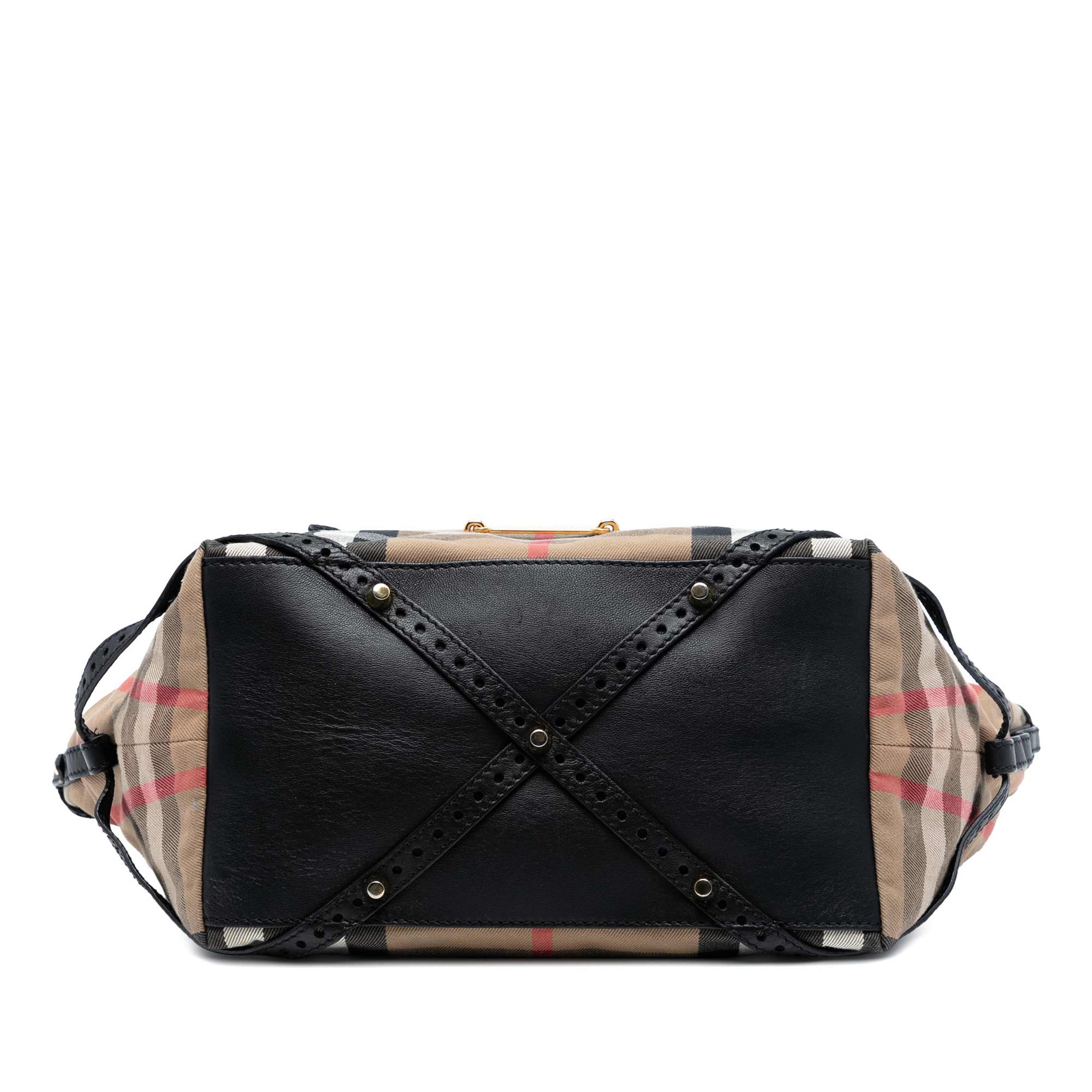 Burberry Small House Check Canvas Bridle Salisbury Tote, från Luxclusif, i färgen light brown. Klicka för att öppna bilden i stort format