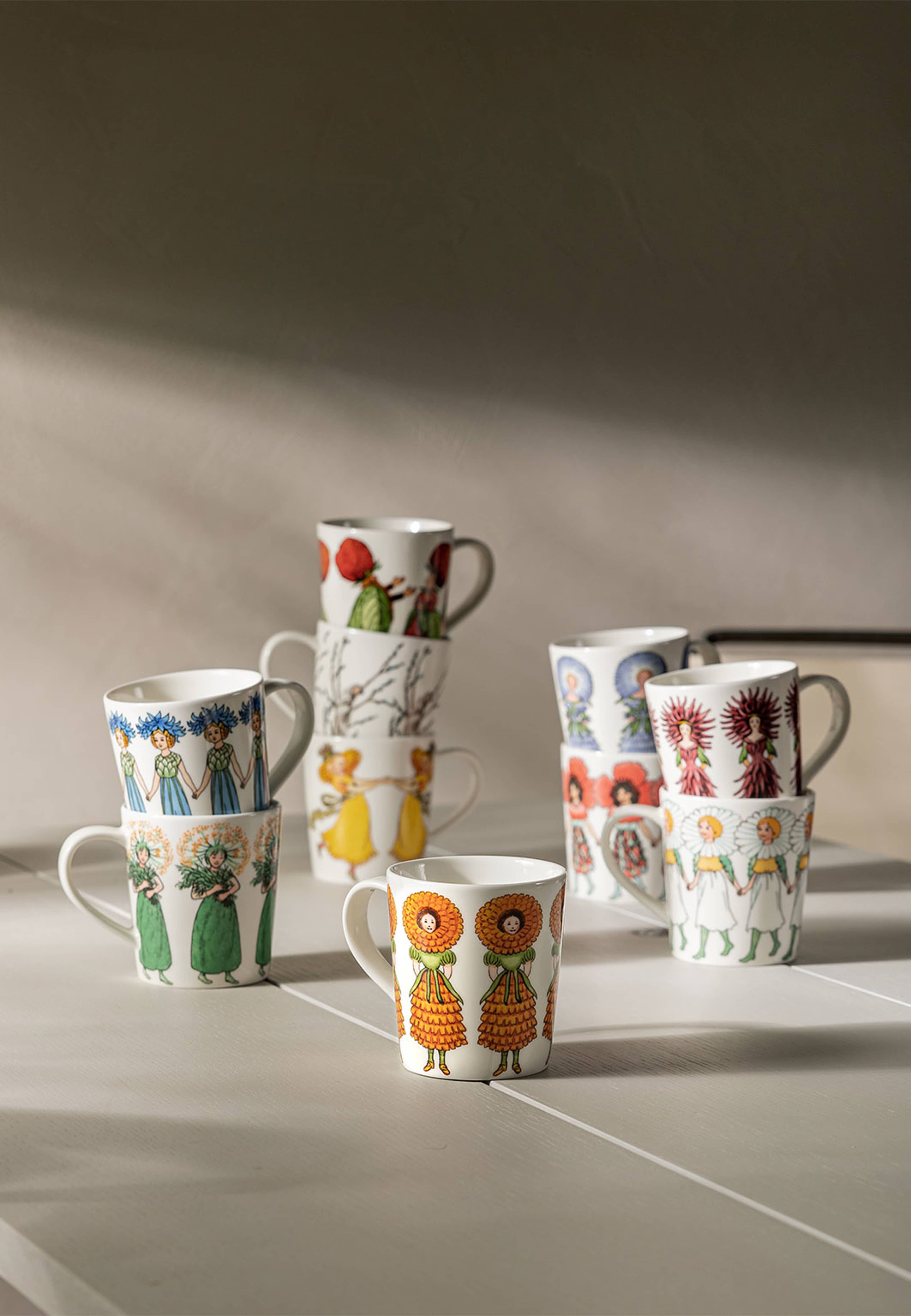 Elsa Beskow Mugg 40 cl with handle Poppy